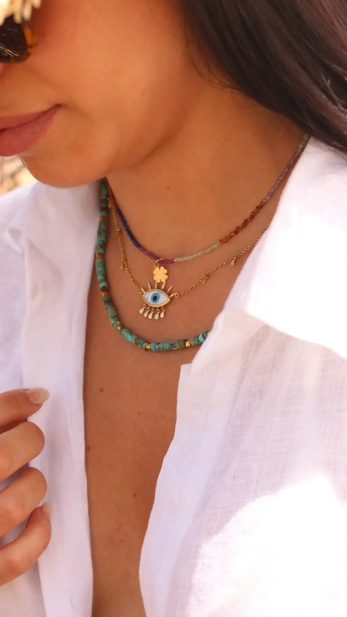 Colar Olho Grego | Ouro 18k