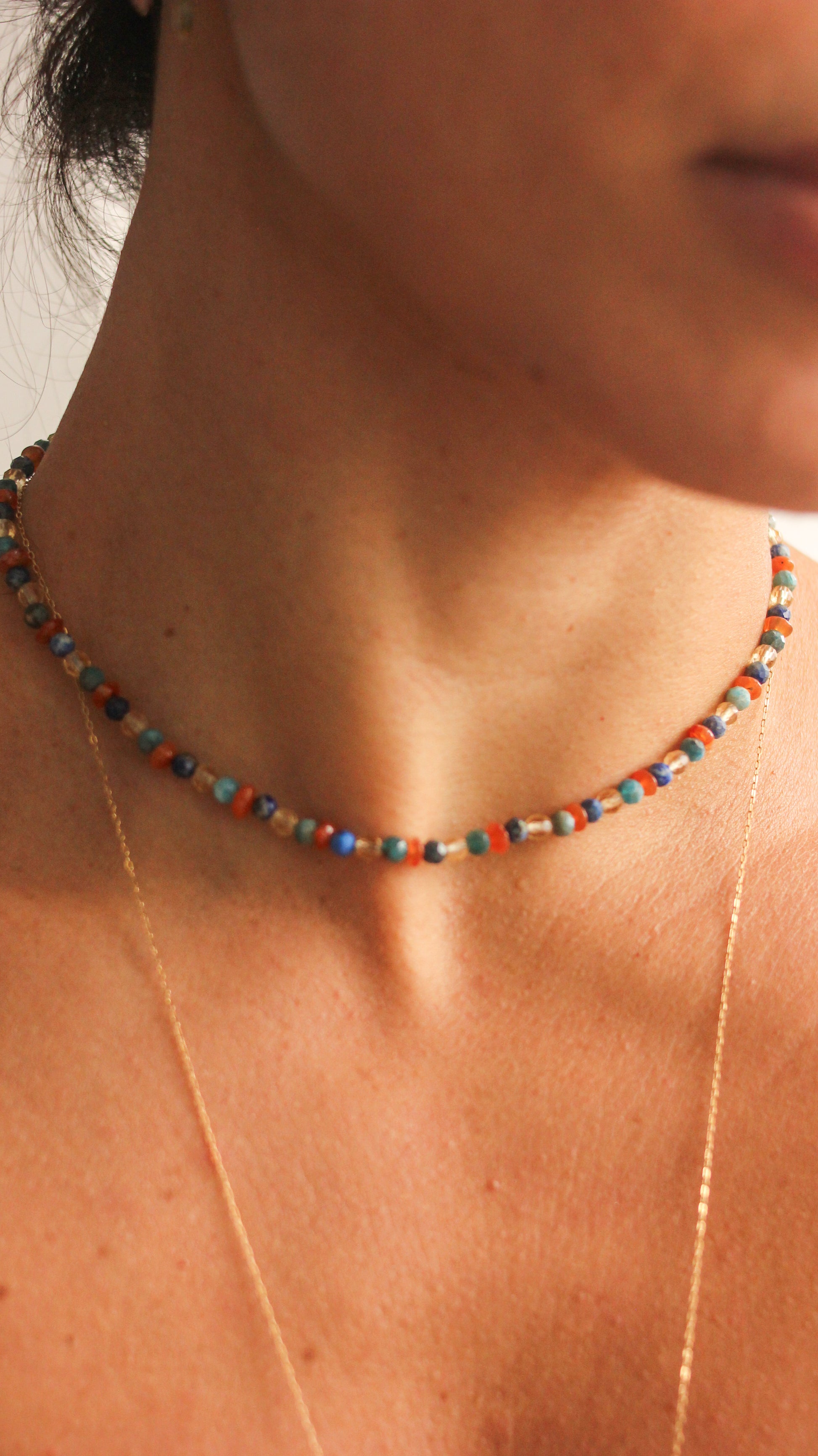 Colar Mix pedras Naturais | linha prata