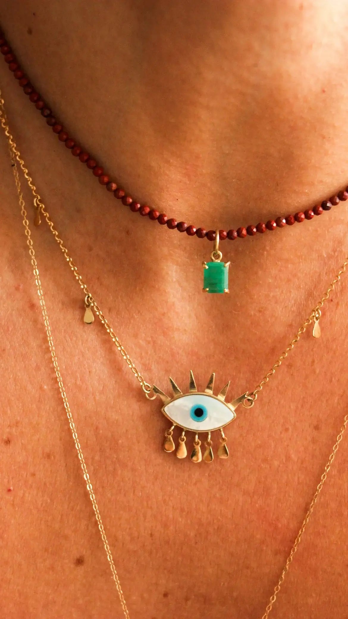 Colar em Jaspe | Linha ouro 18k