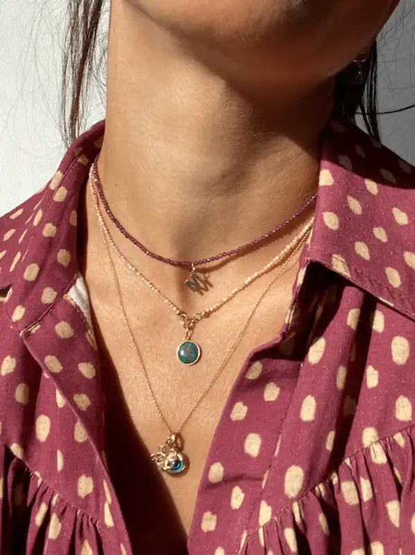 Colar Granada 2mm| Acabamento em Prata