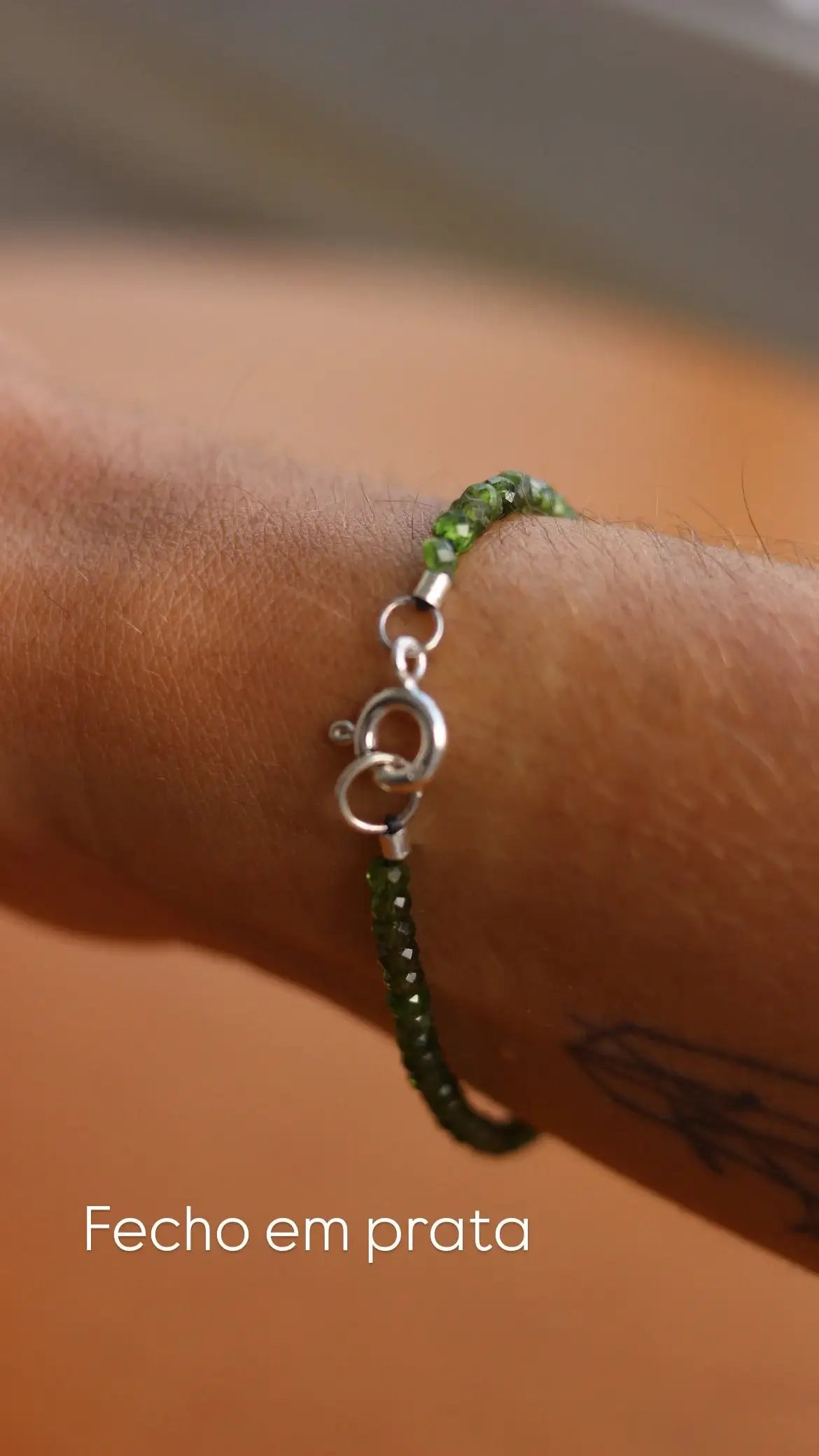 Pulseira em Diopsita | linha Prata