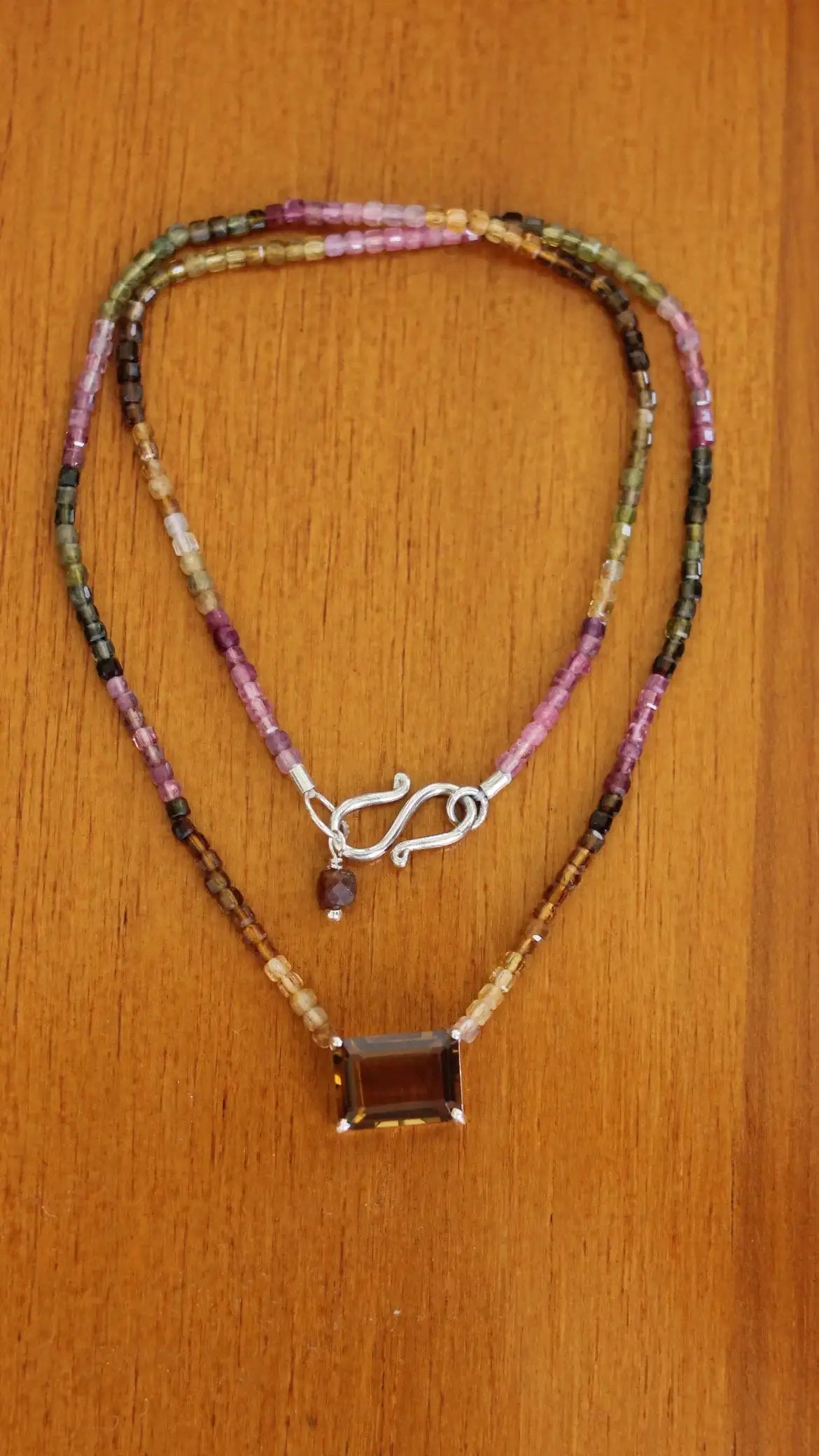 Colar Citrino & Turmalinas | linha Prata
