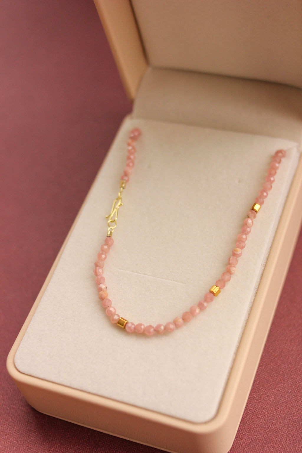 Colar Alinhamento | Rodocrositas | Ouro 18k