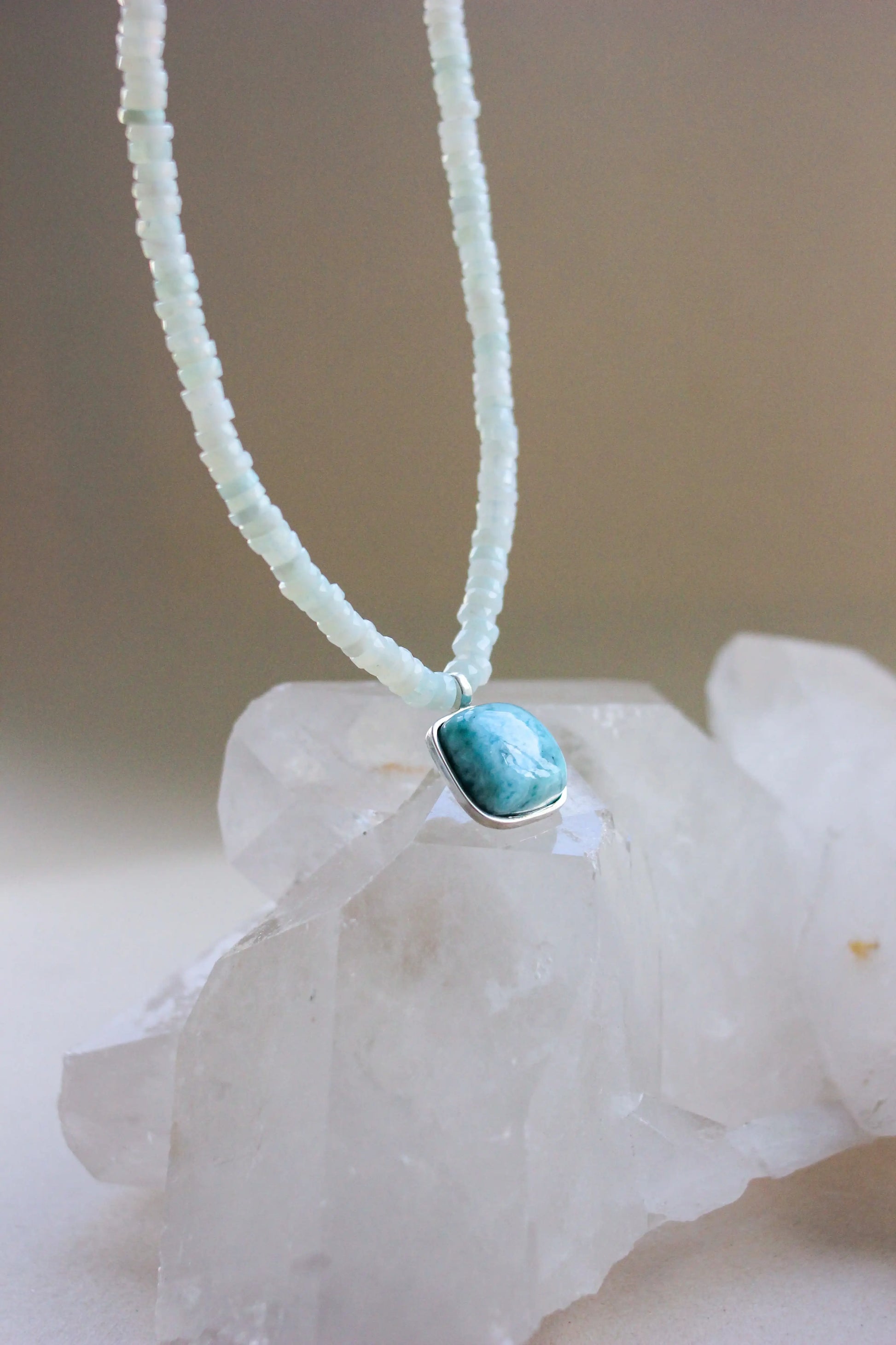 Colar Deusa do Mar| Larimar | Opala verde