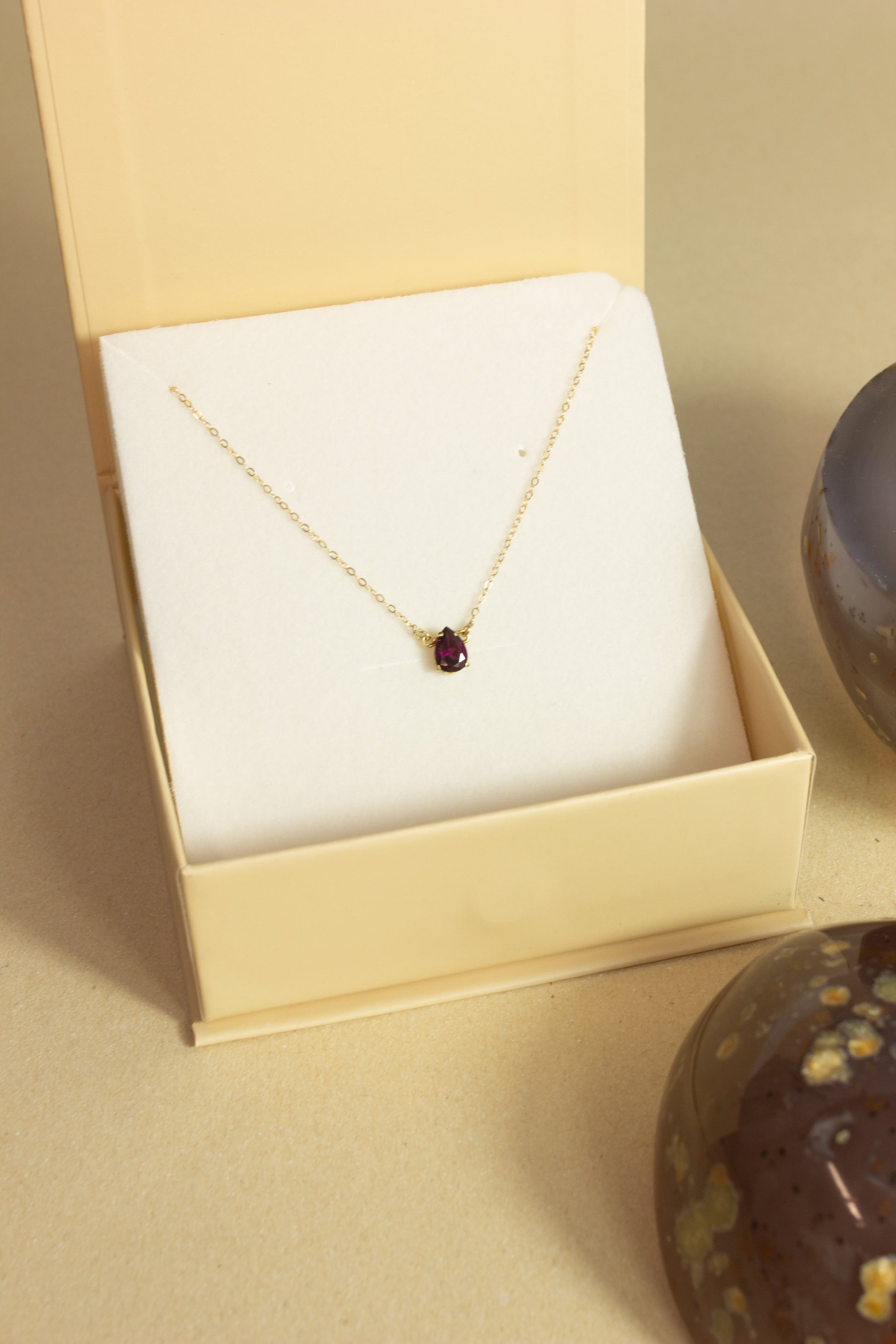Colar Gota Rodolita | Ouro 18k