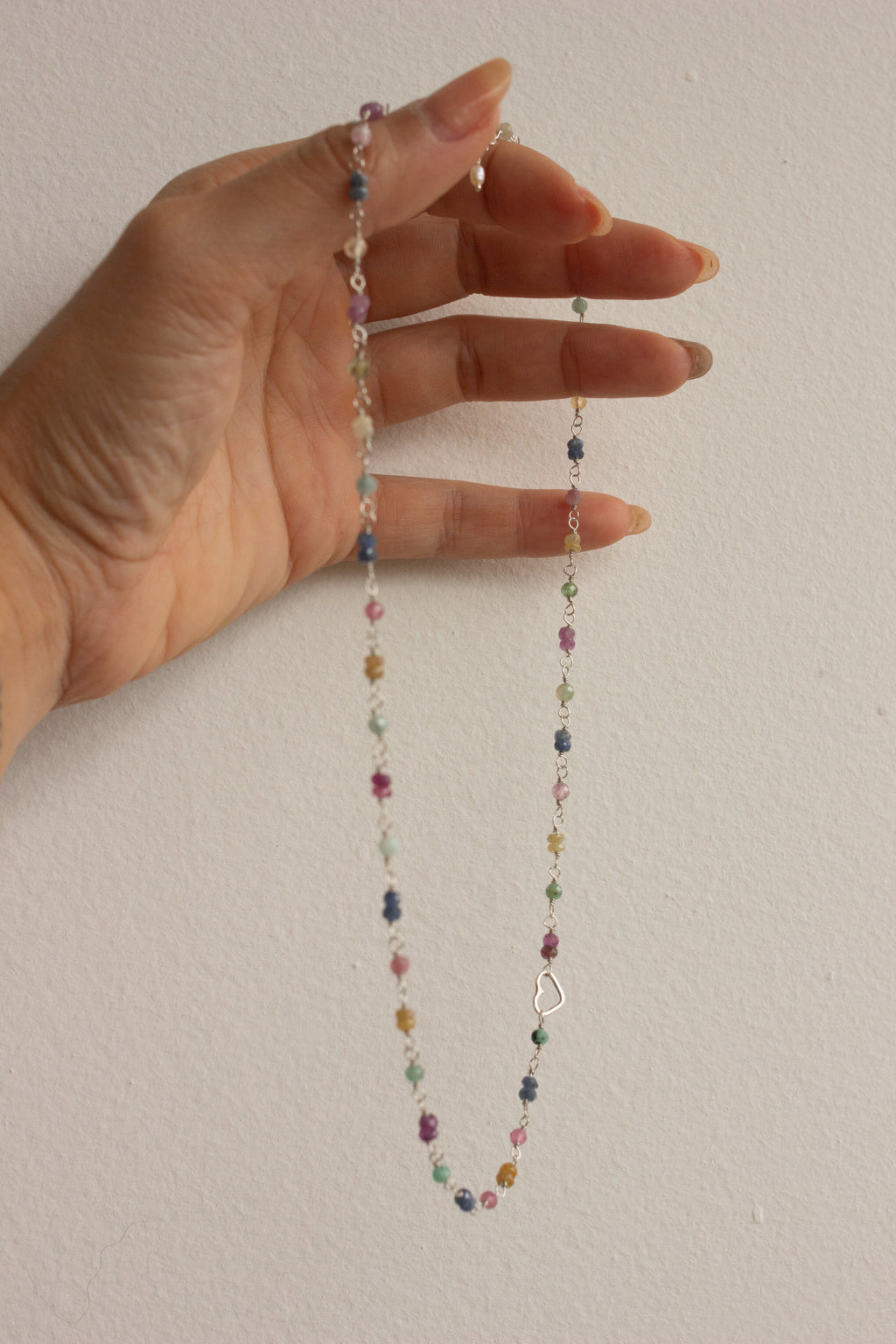 Colar Lilla | Safiras Colorida | Prata 950