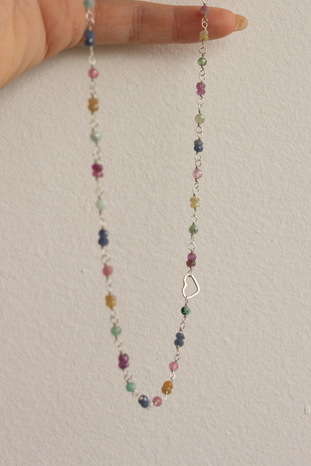 Colar Lilla | Safiras Colorida | Prata 950