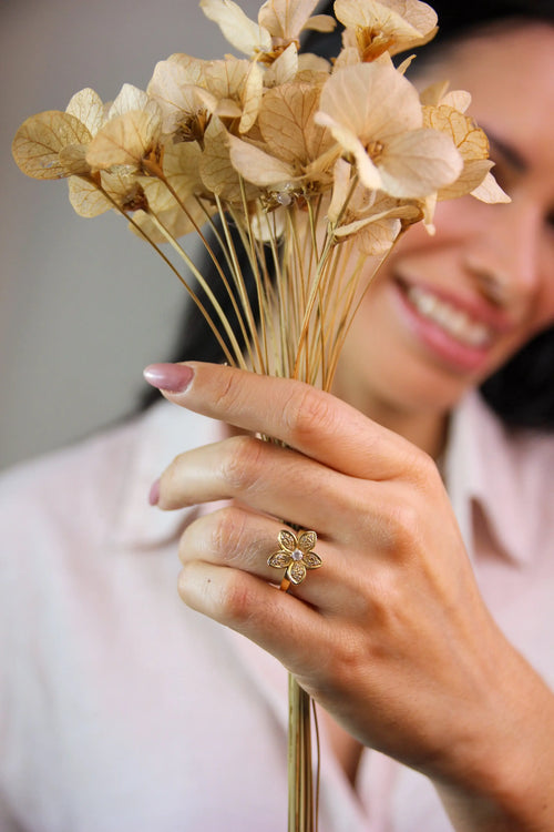 Anel Orquídea | Ouro 18k