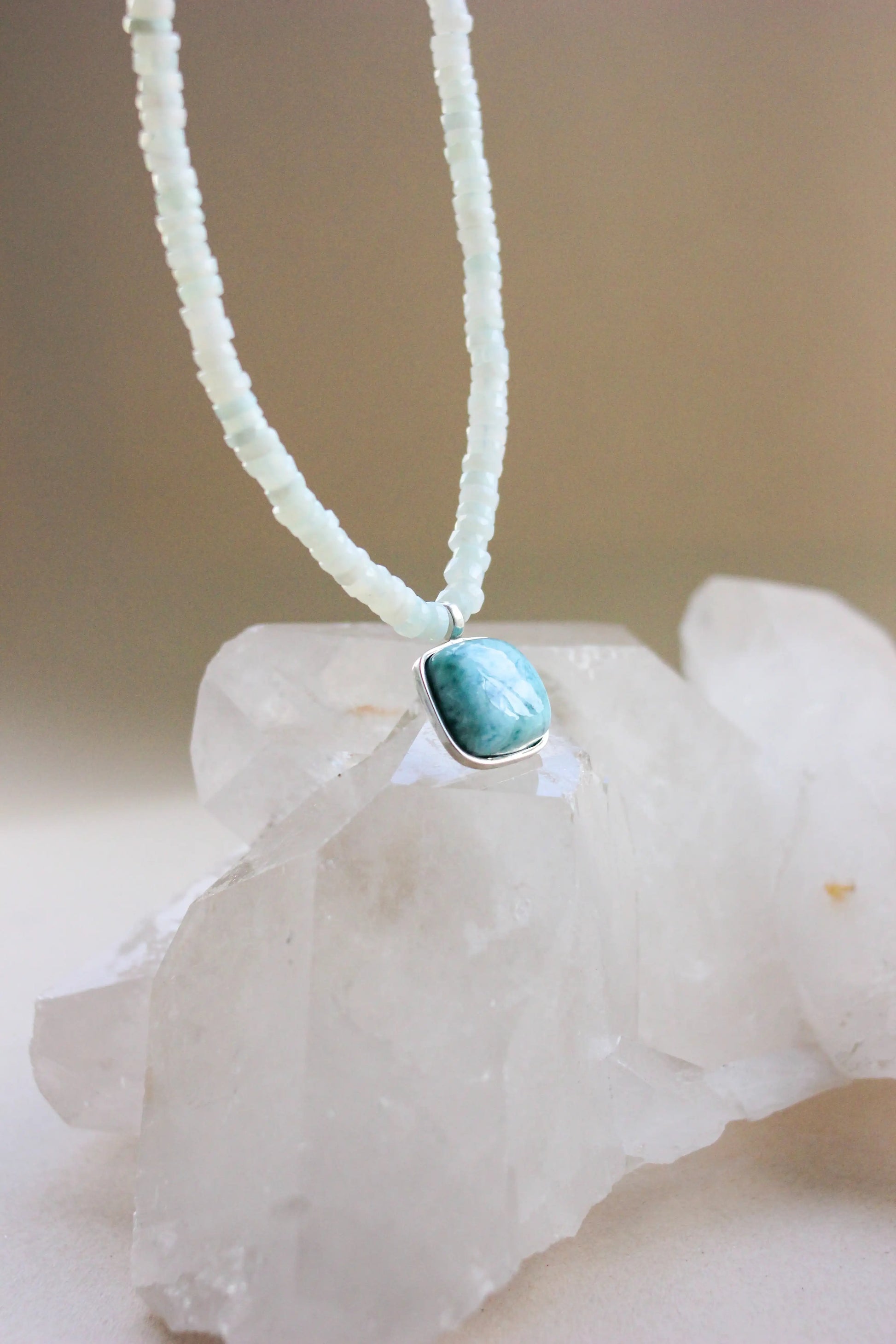 Colar Deusa do Mar| Larimar | Opala verde