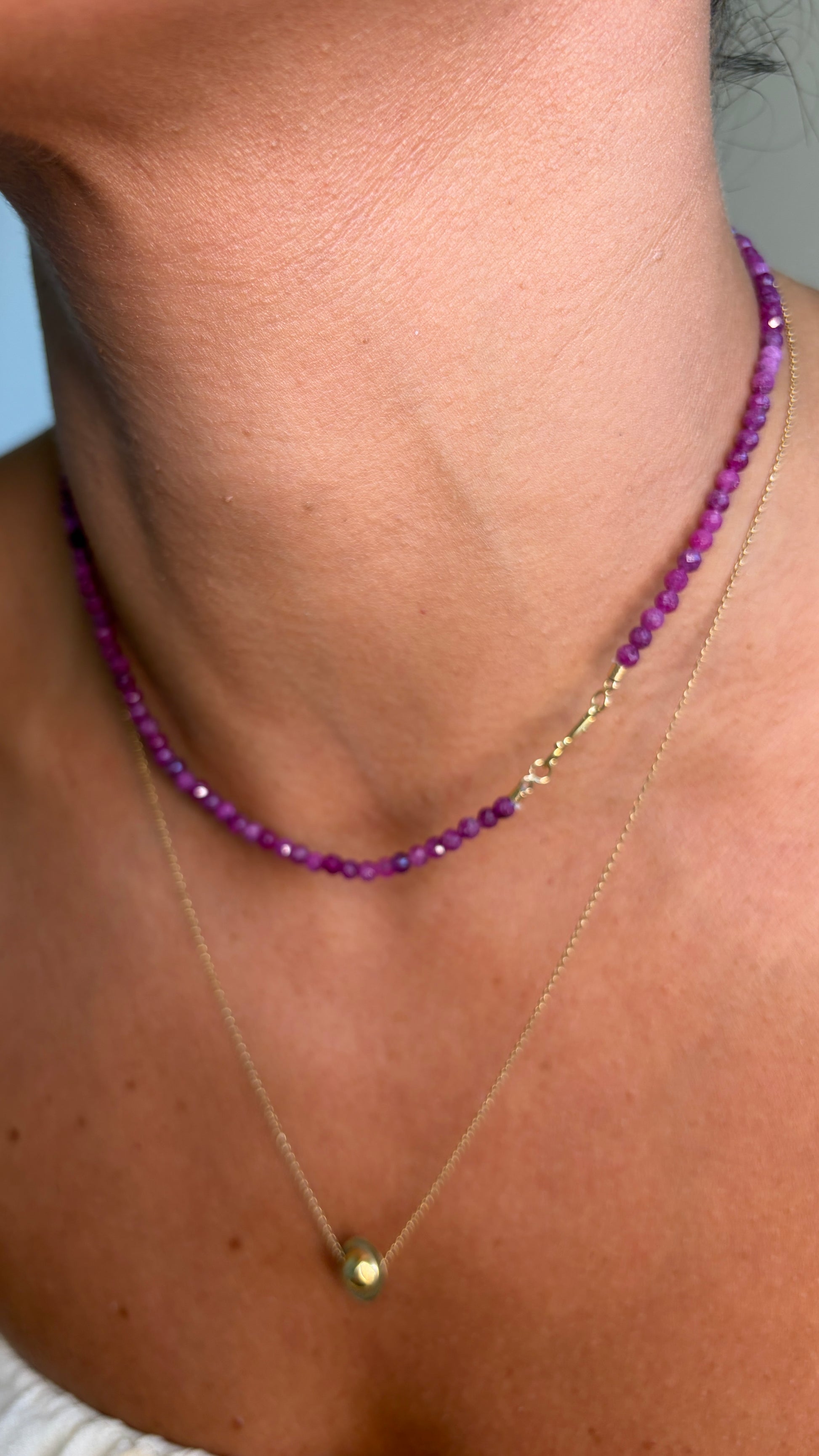 Colar Rubis | Fecho Infinito|Ouro 18k