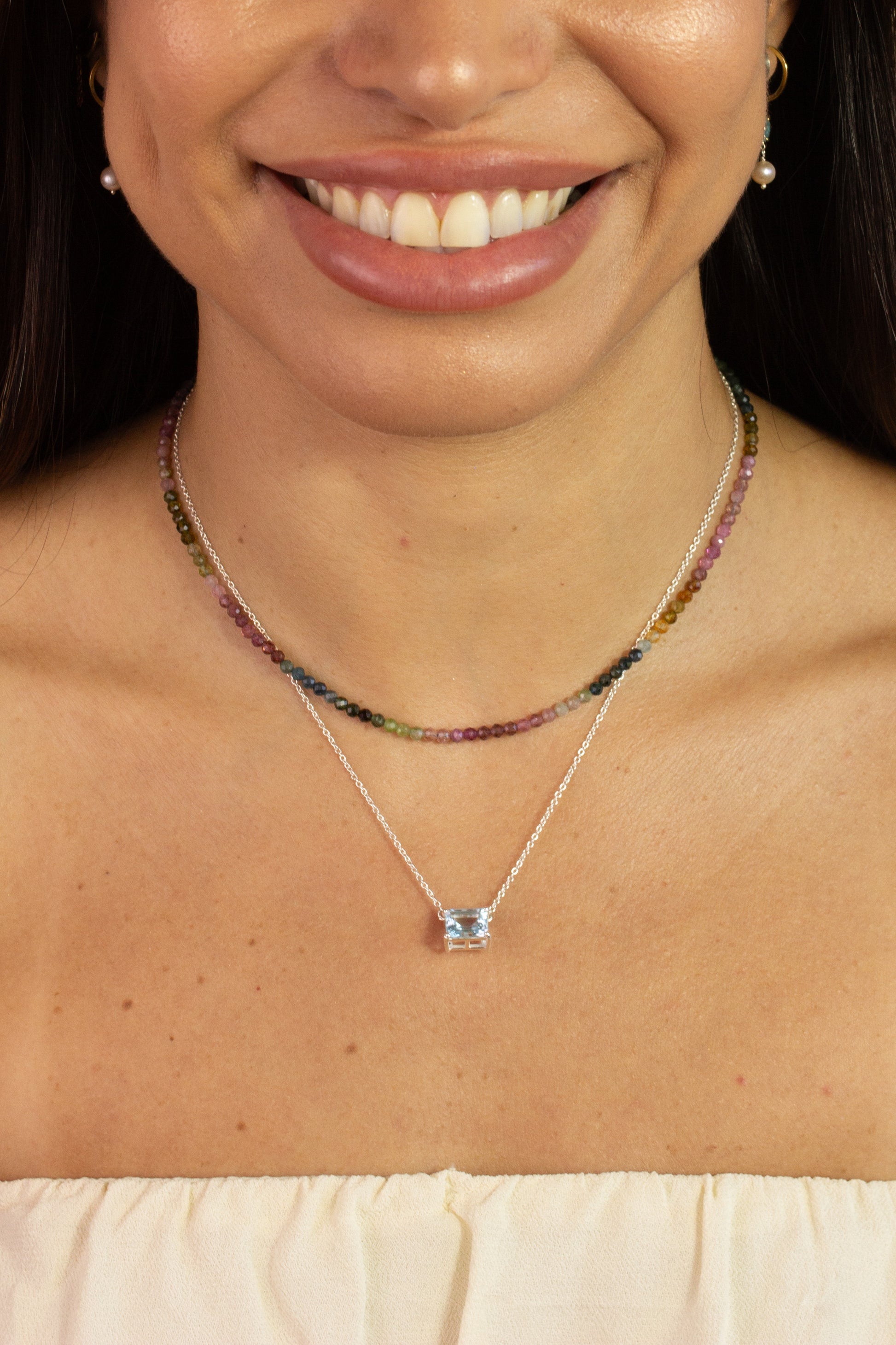 Colar Topázio Azul | Linha Prata