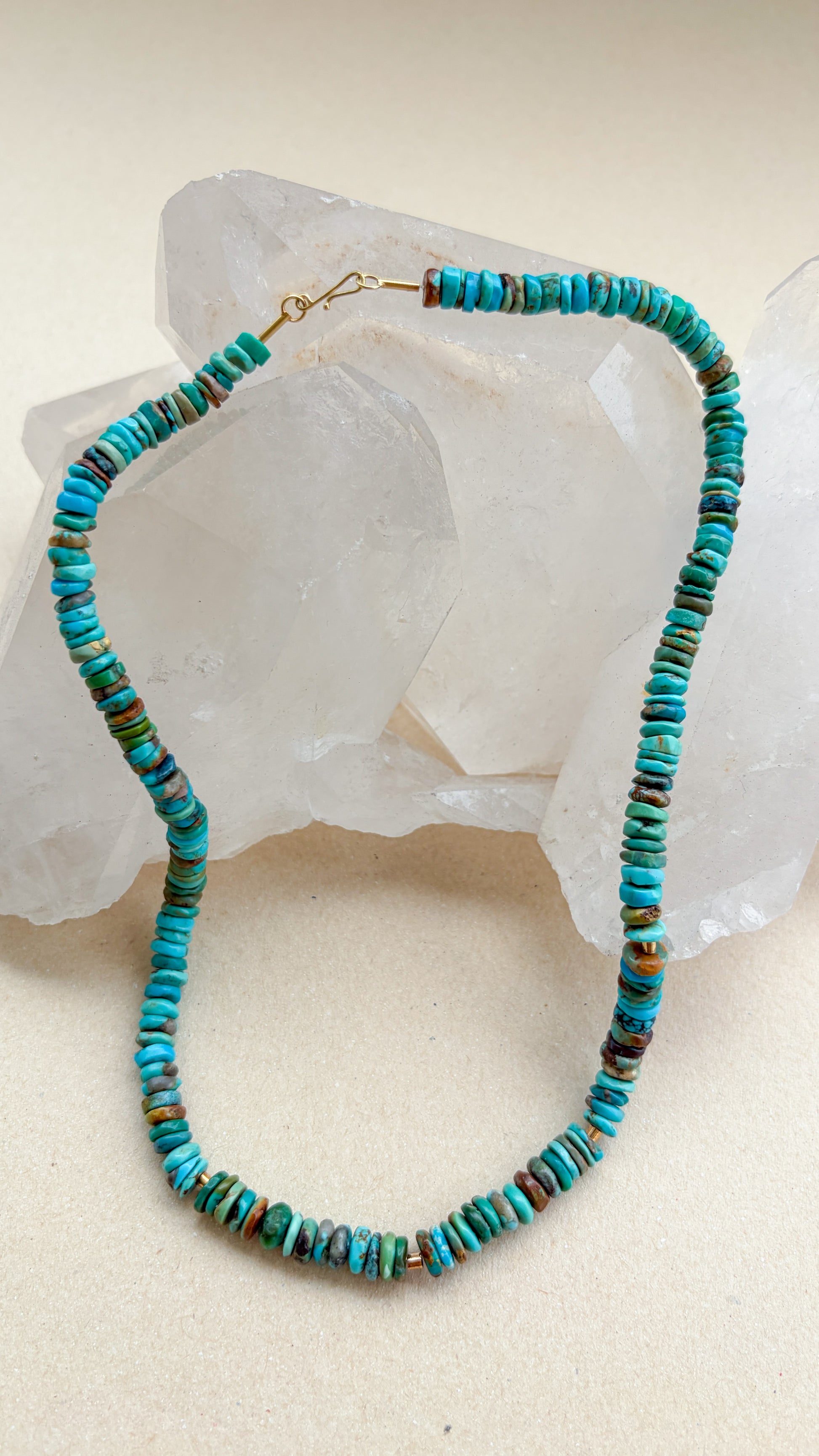 Colar Turquesa do Arizona| Linha Ouro 18k