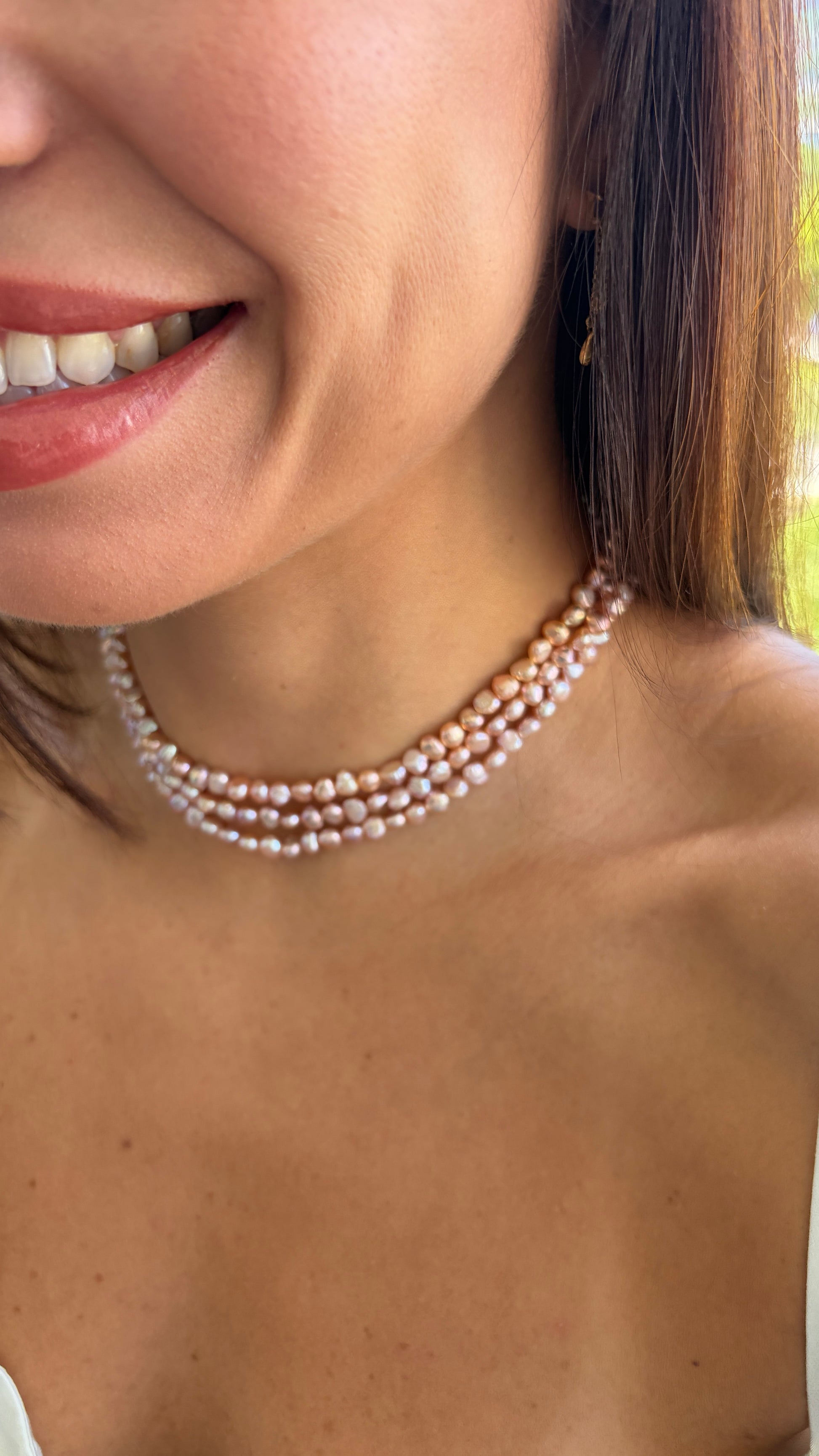 Colar Magia de Pérolas Rose | Linha Prata