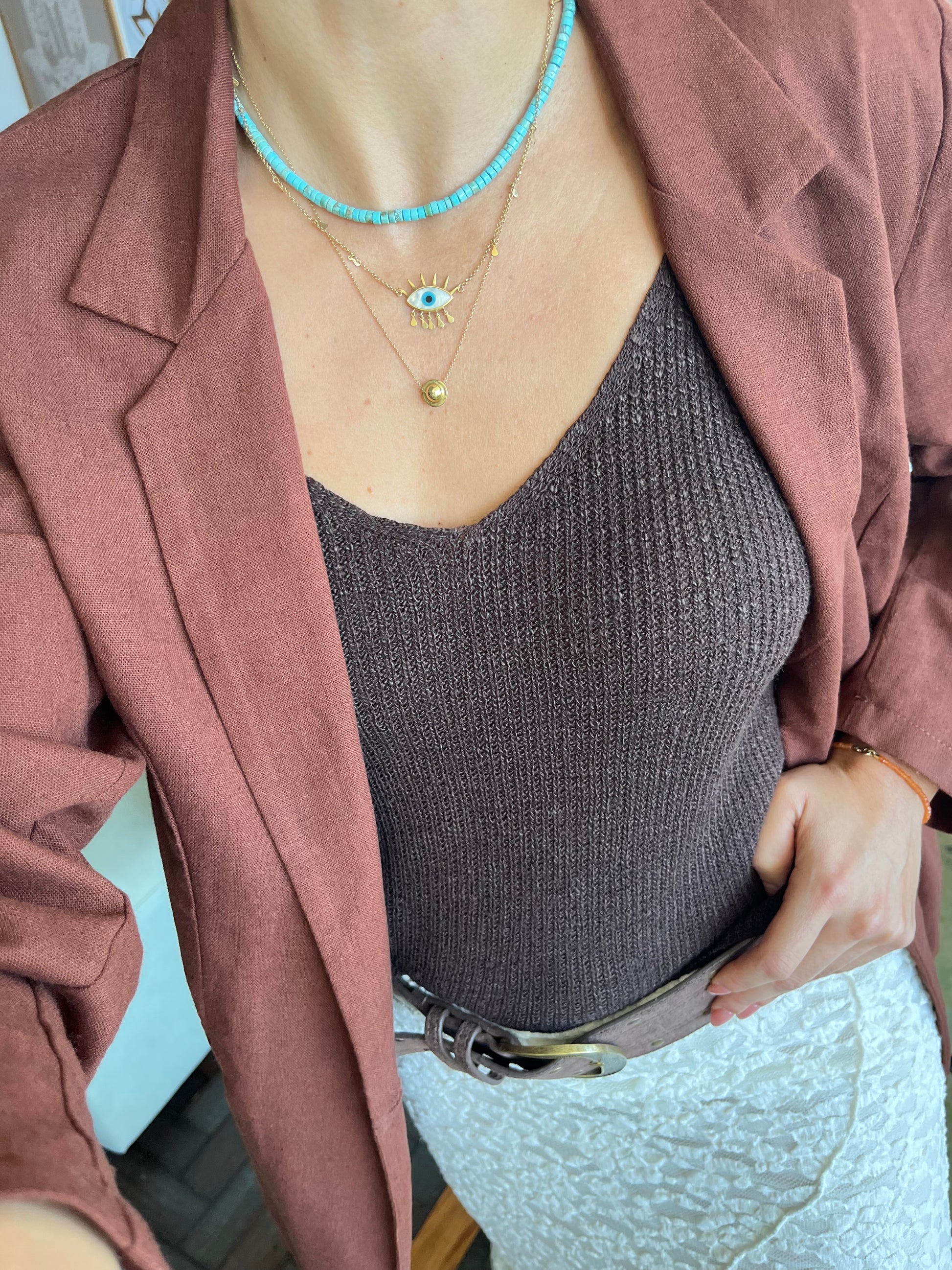 Colar Tulum | em Howlita | Prata 950