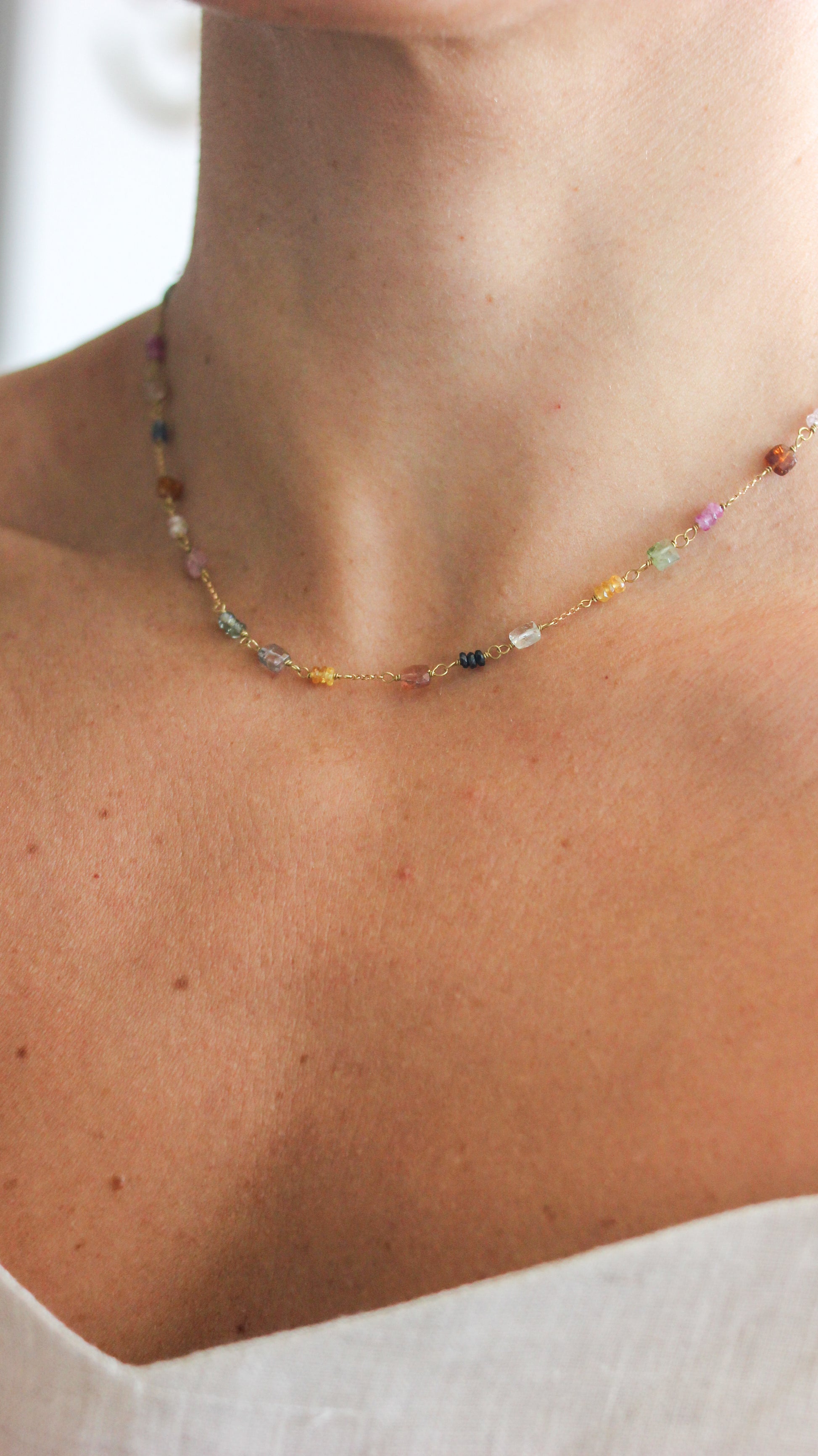 Colar Sofia | Safiras & Turmalinas | linha ouro 18k