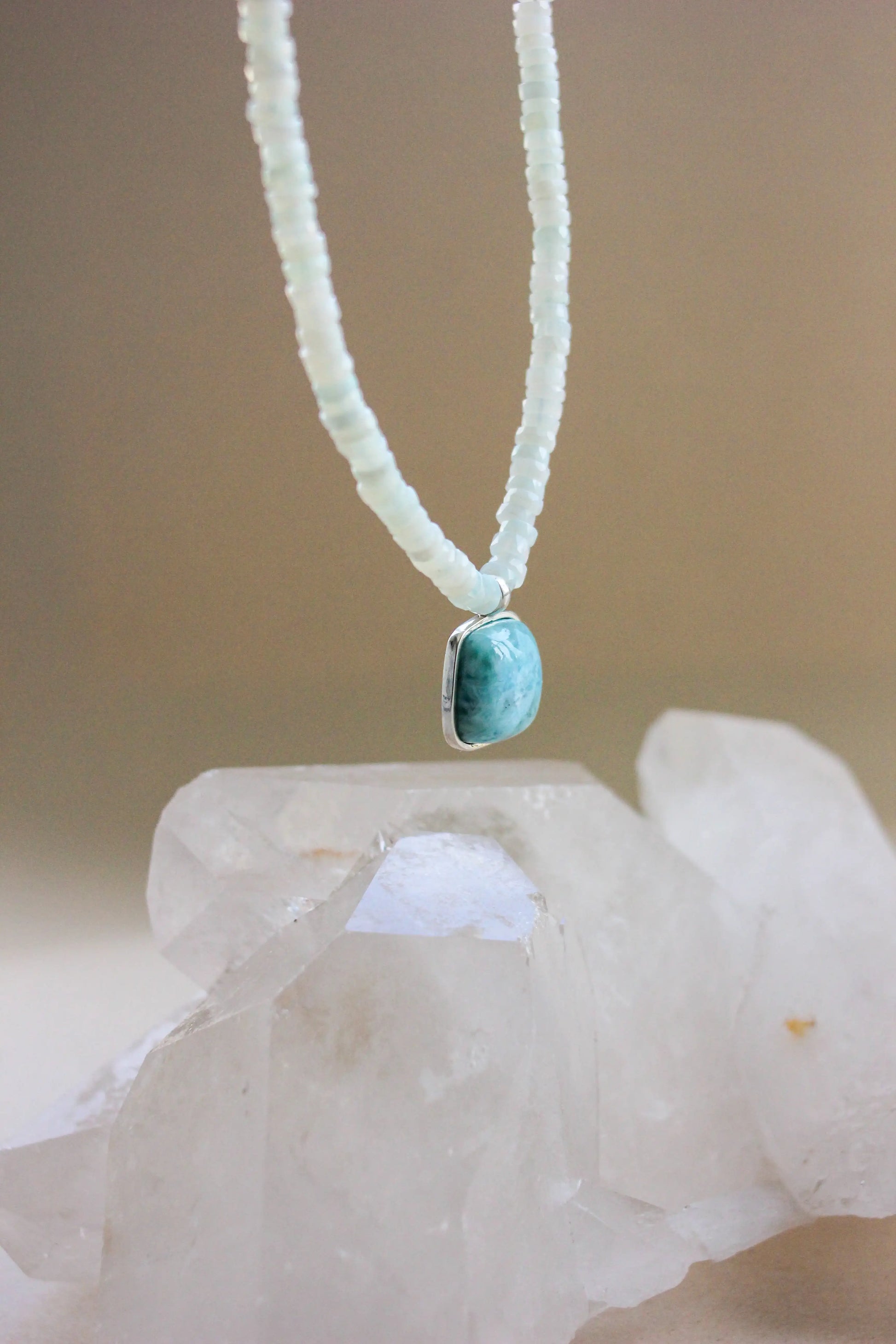 Colar Deusa do Mar| Larimar | Opala verde