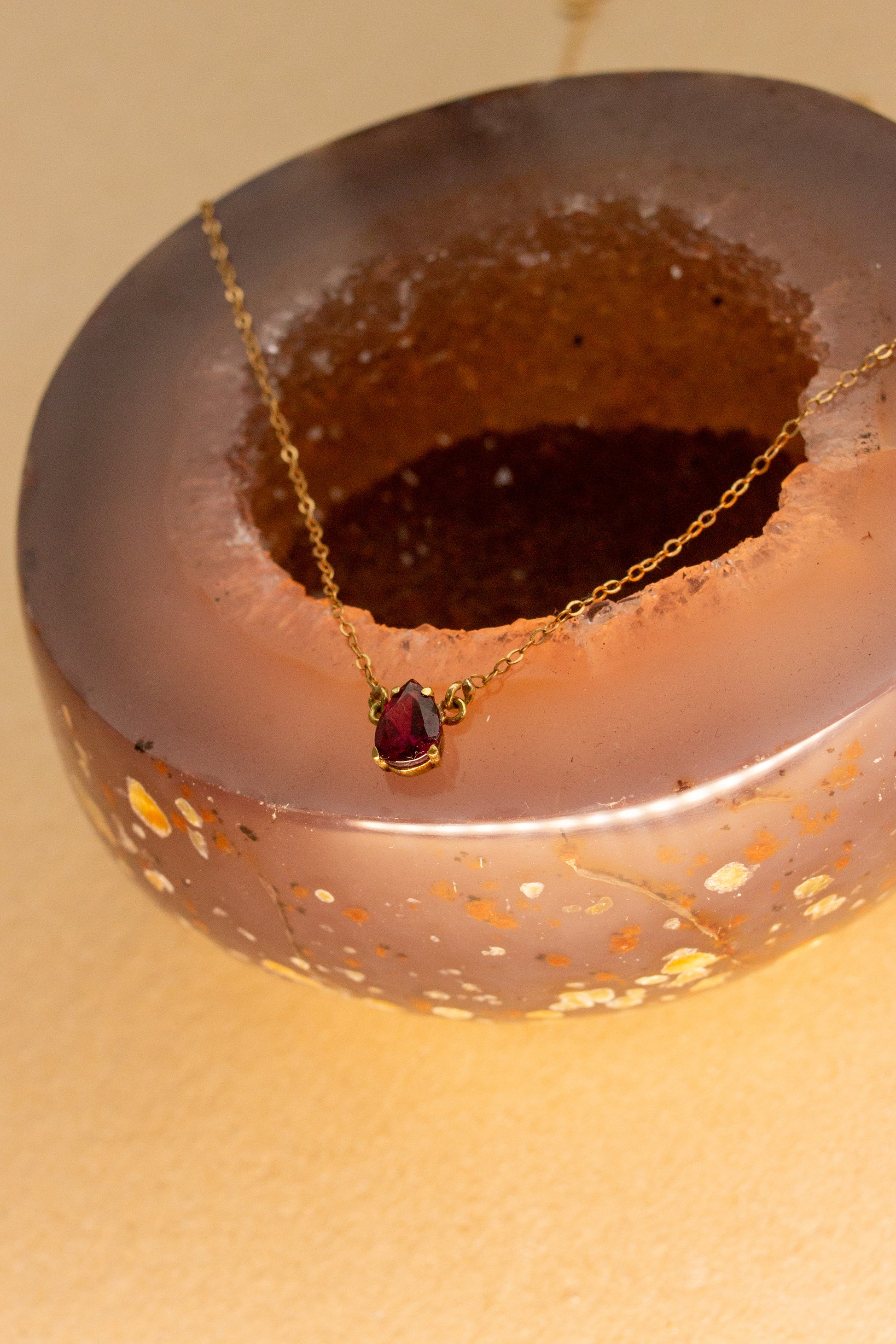 Colar Gota Rodolita | Ouro 18k