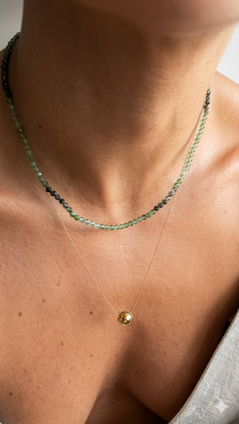 Colar Jade Russa | Linha Prata