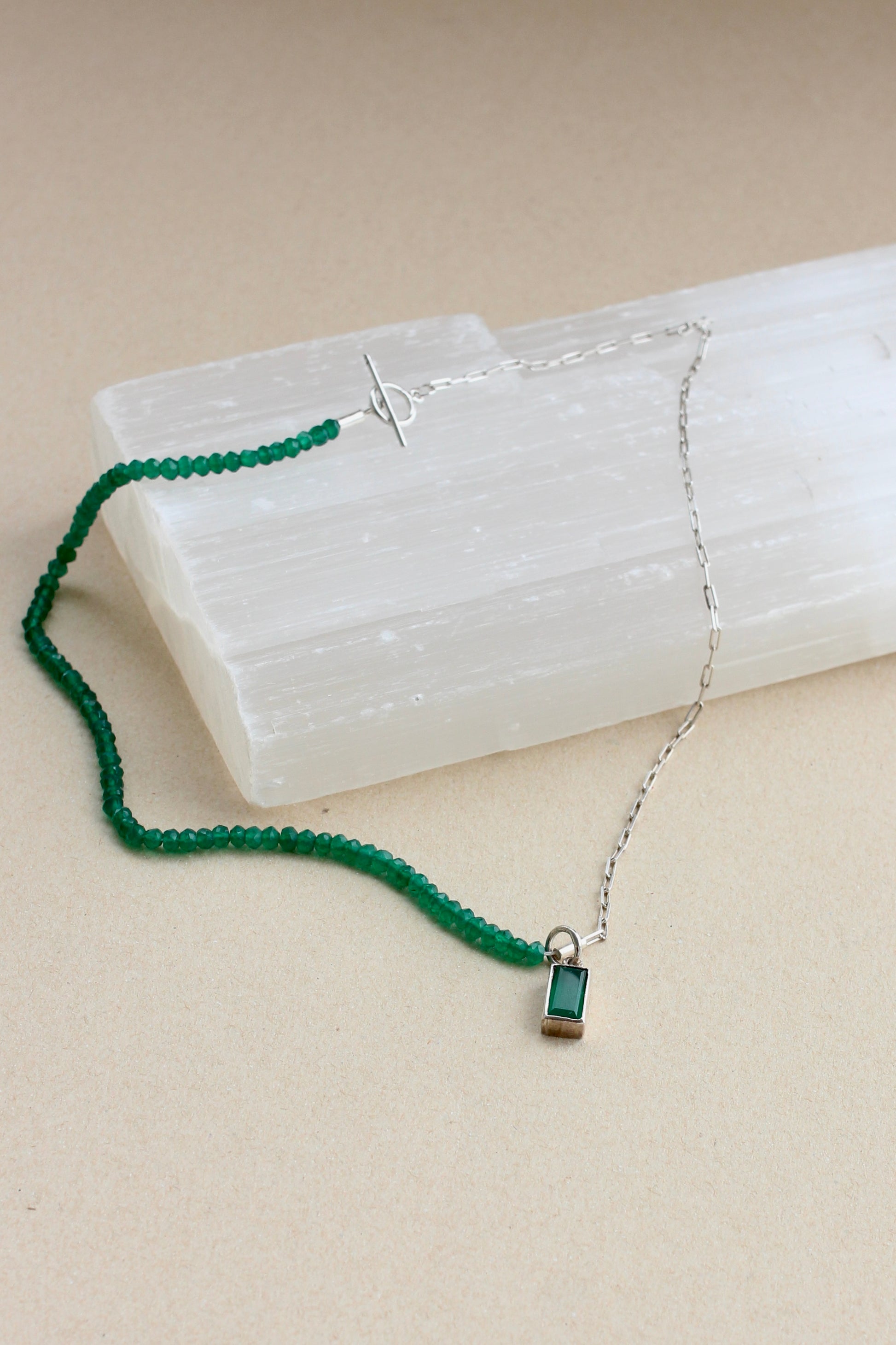 Colar Duo Onix Verde | Linha Prata
