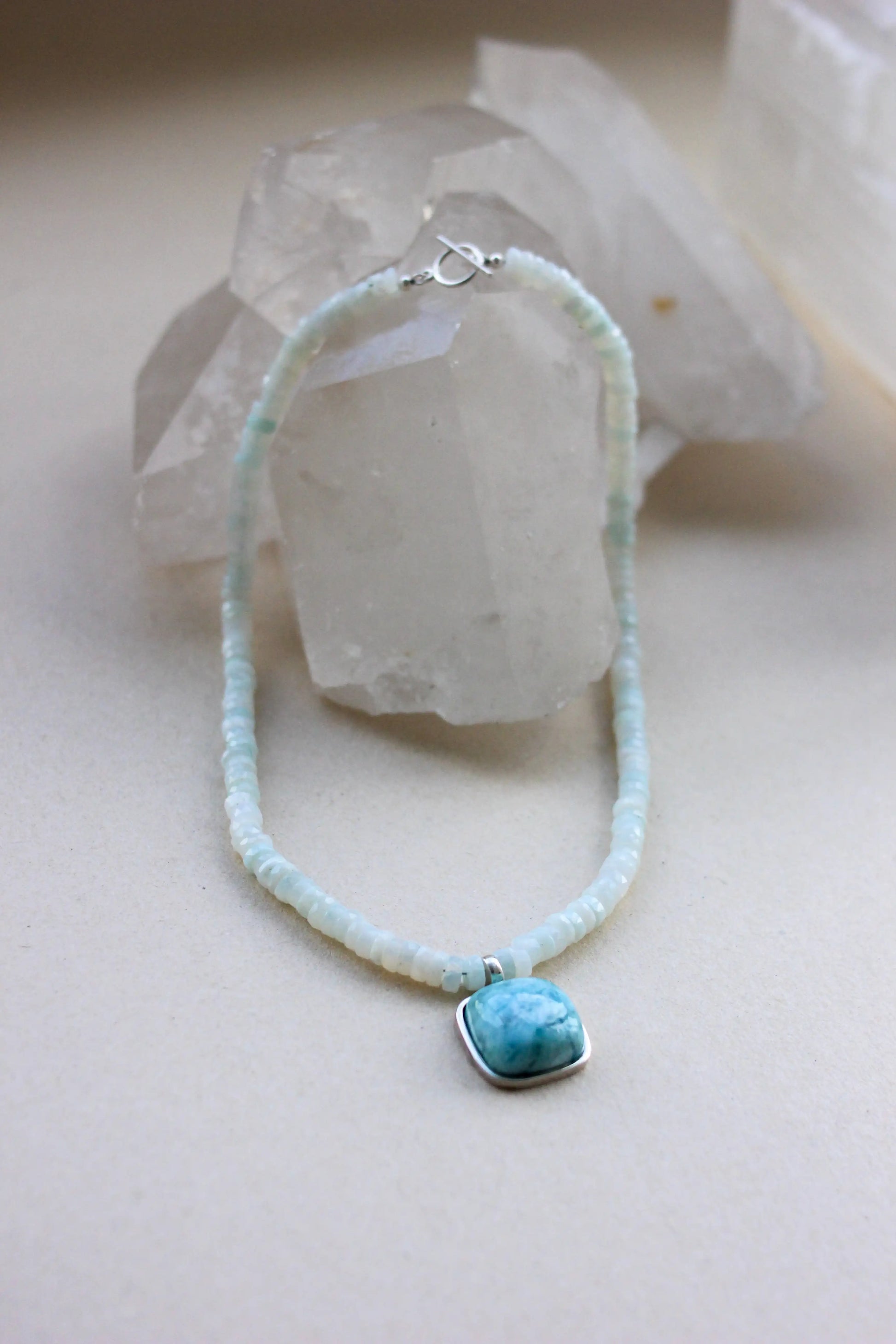 Colar Deusa do Mar| Larimar | Opala verde