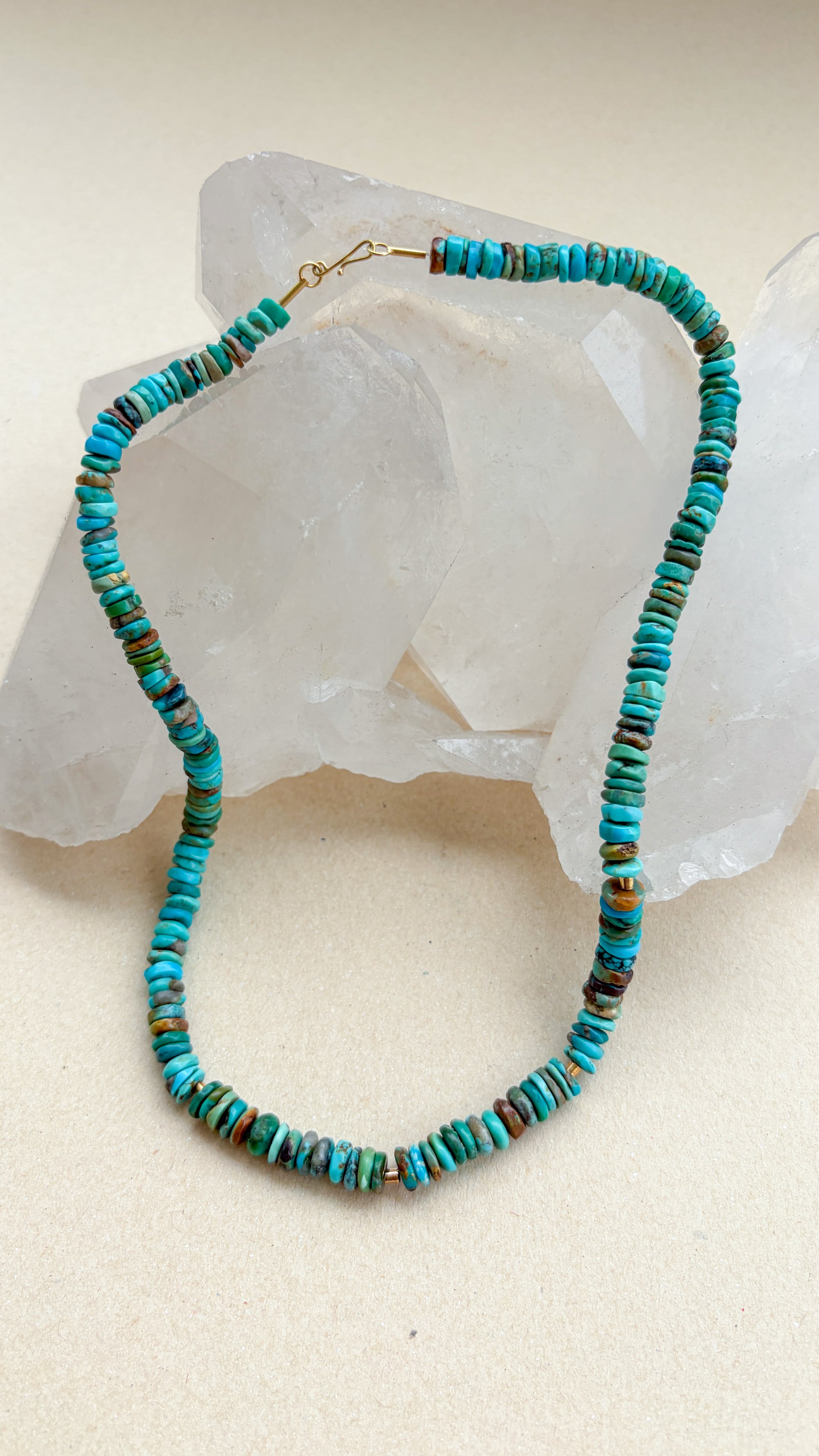 Colar Turquesa do Arizona| Linha Ouro 18k