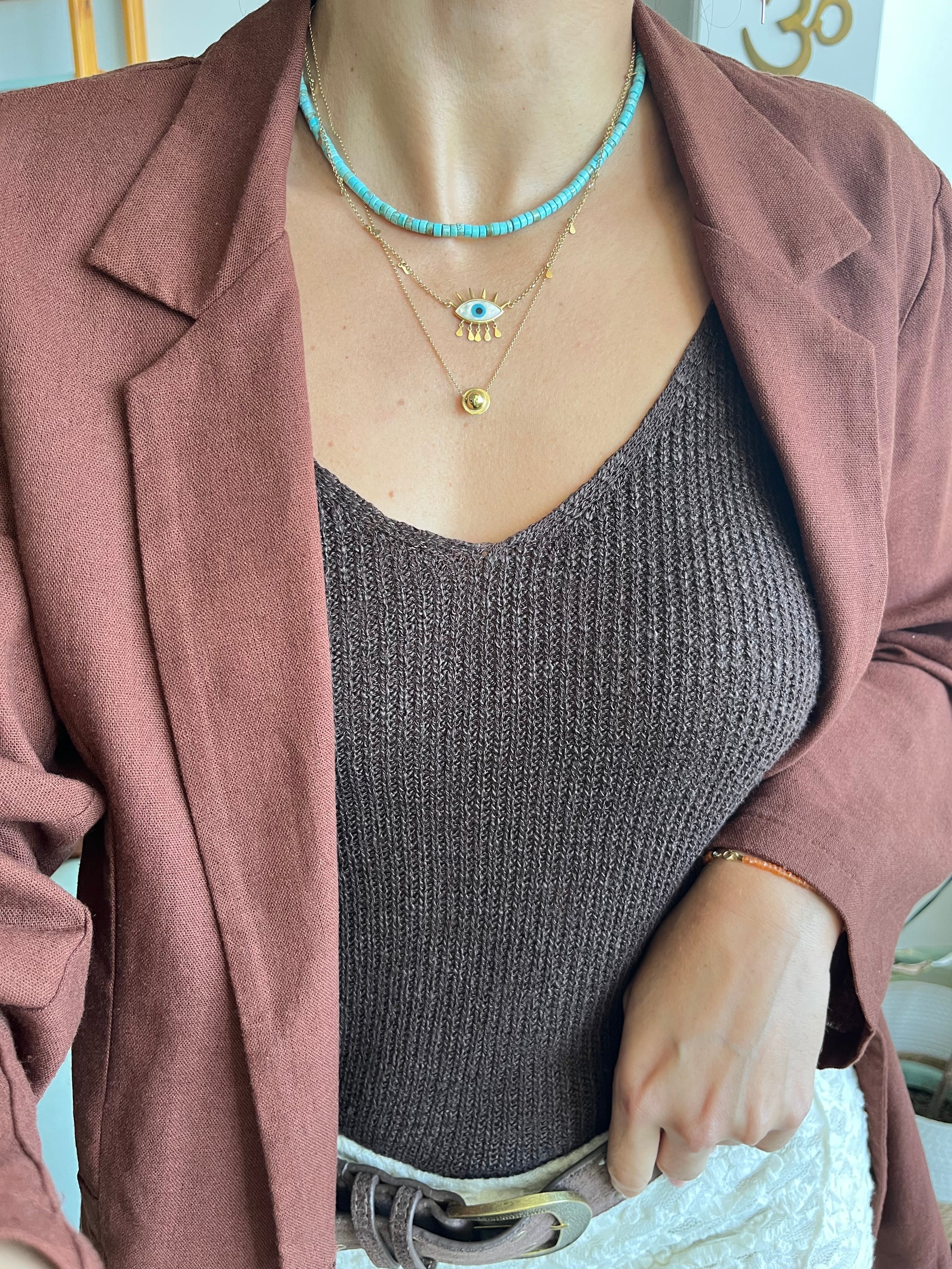 Colar Tulum | em Howlita | Prata 950