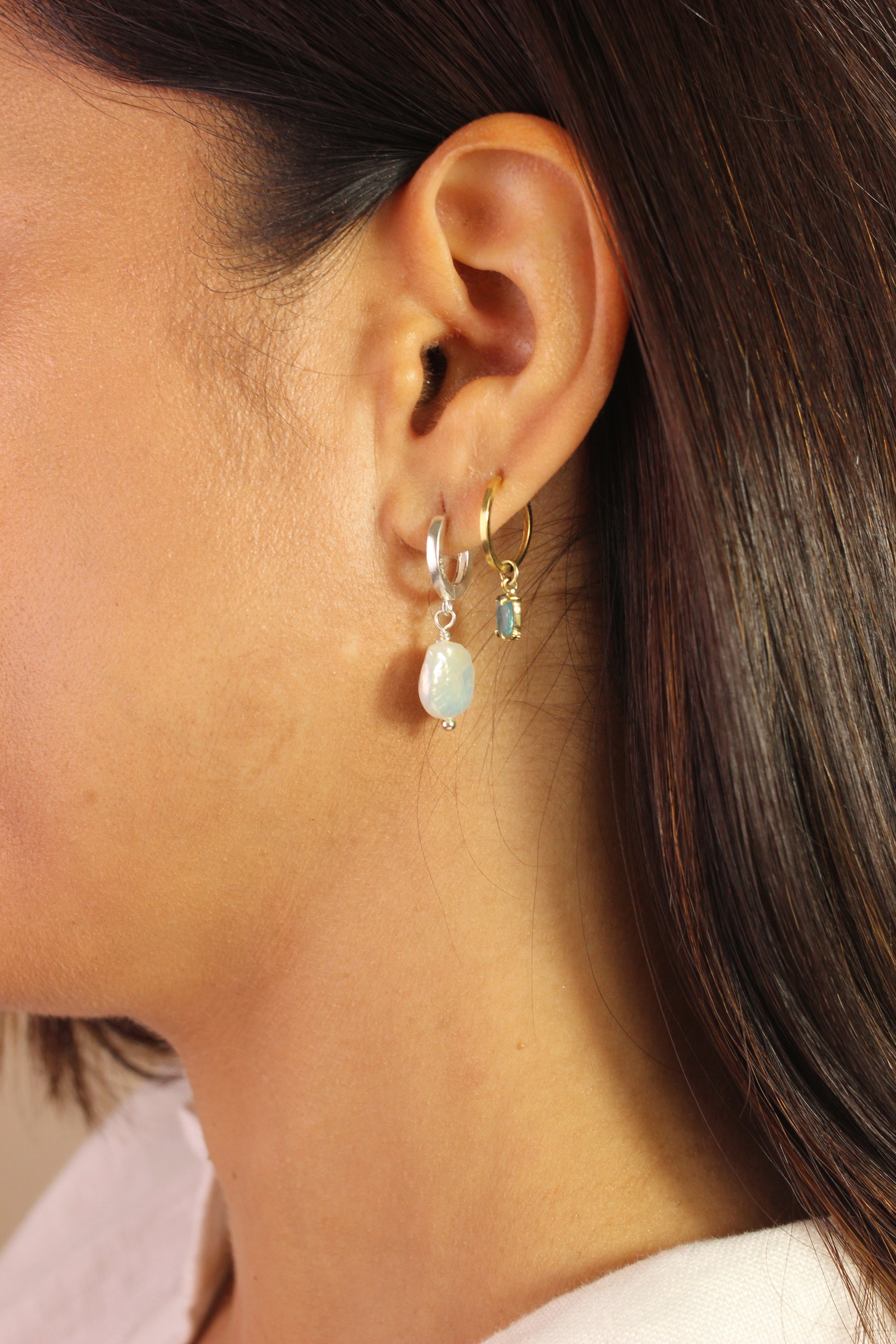 Argola Pérola | Prata