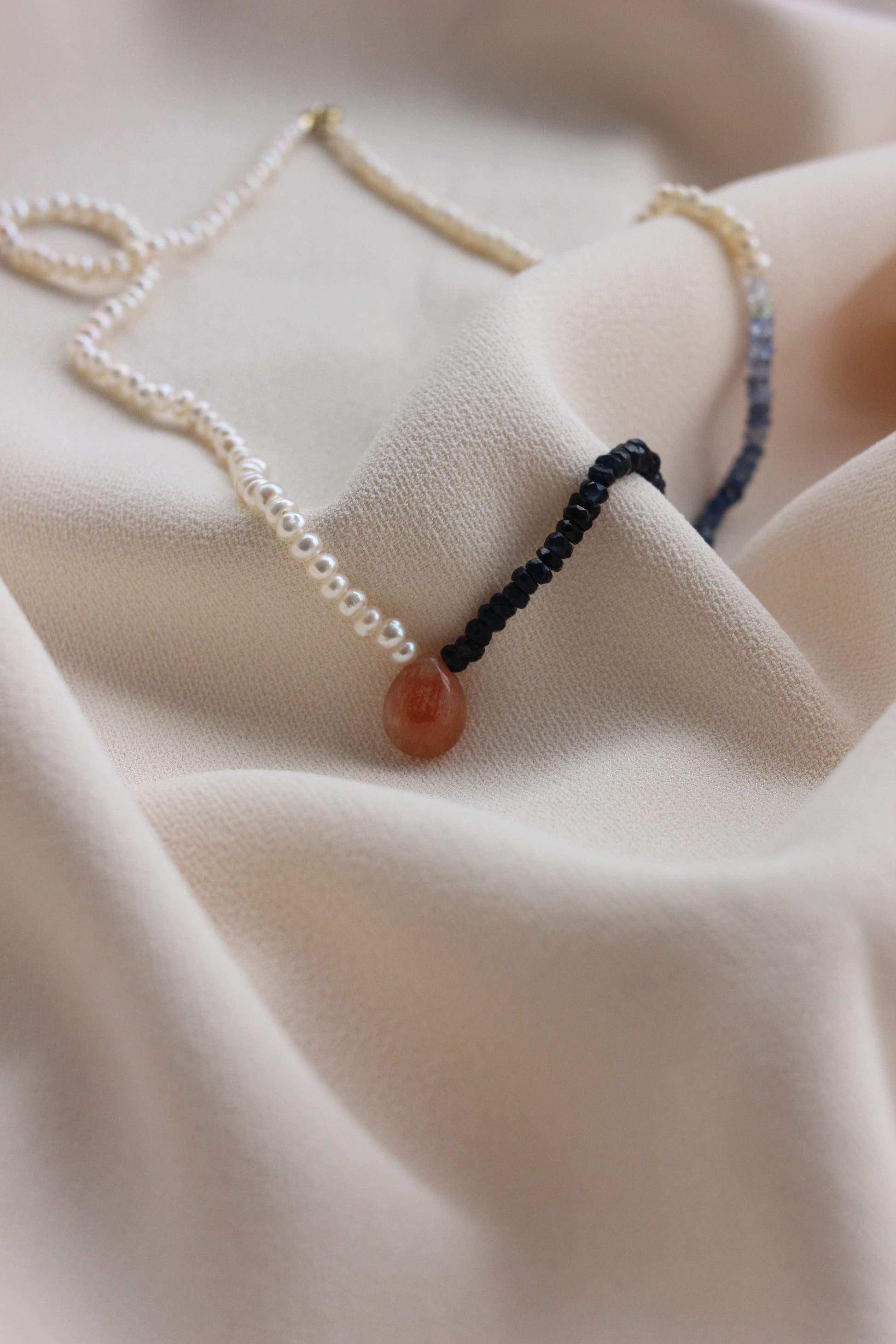 Colar Duo | Safiras & Pérolas | Ouro 18k