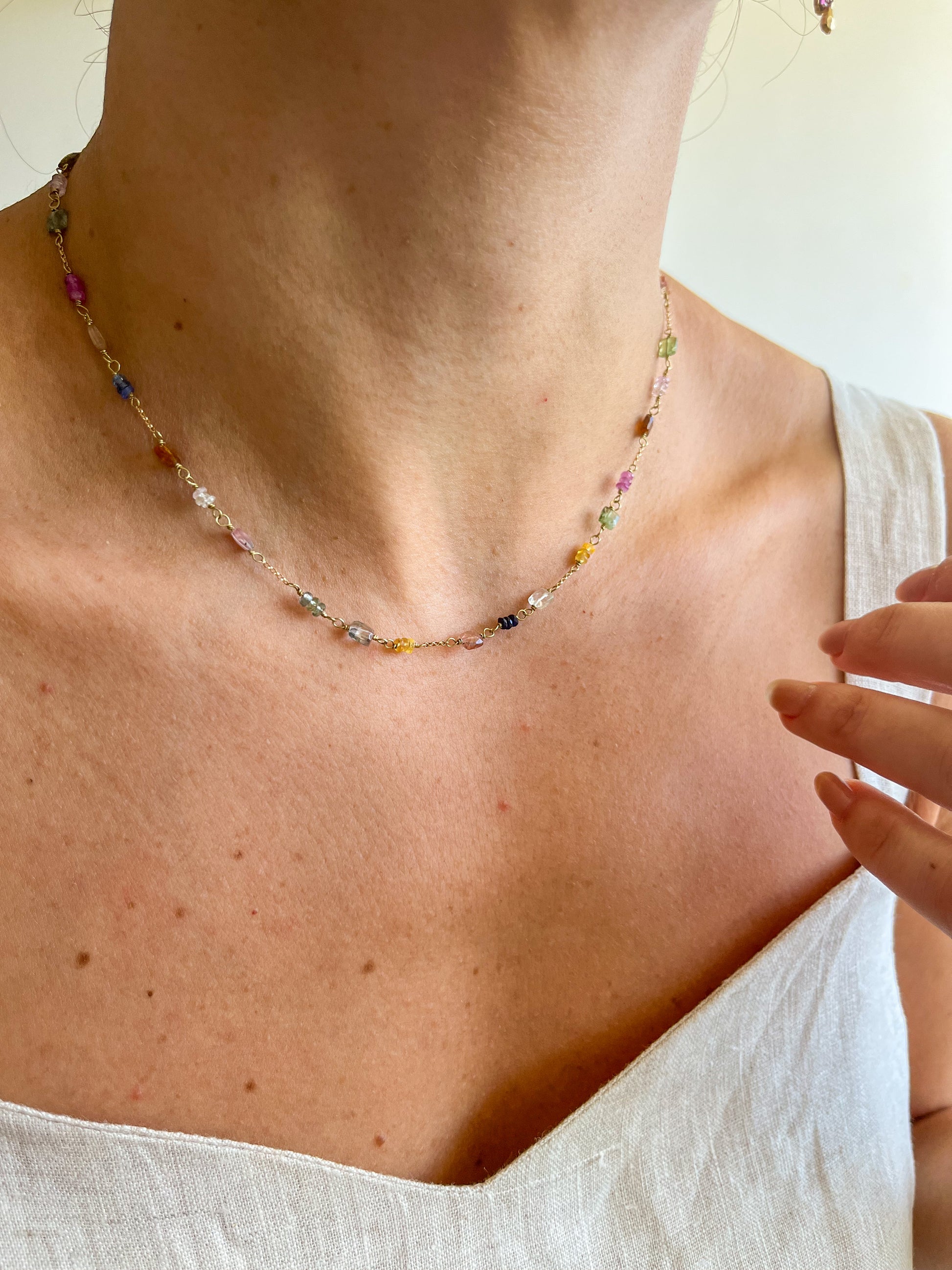 Colar Sofia | Safiras & Turmalinas | linha ouro 18k