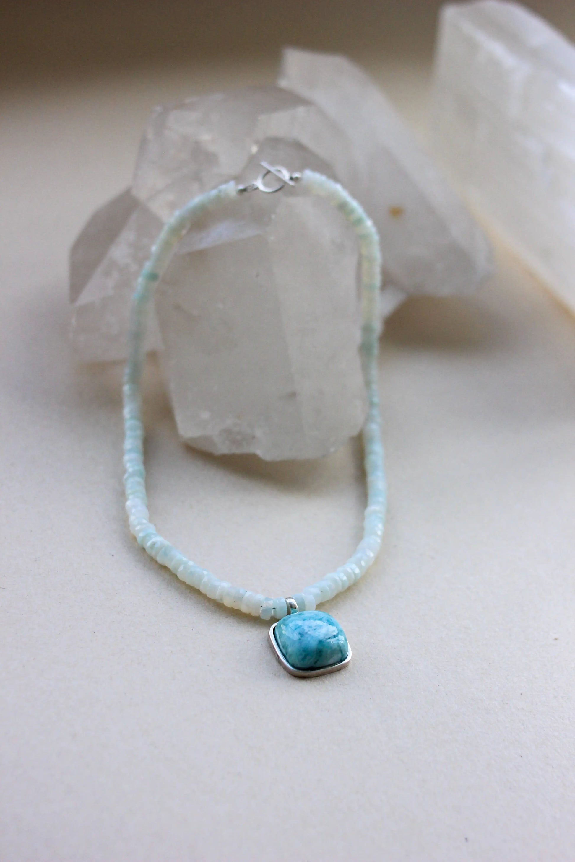 Colar Deusa do Mar| Larimar | Opala verde