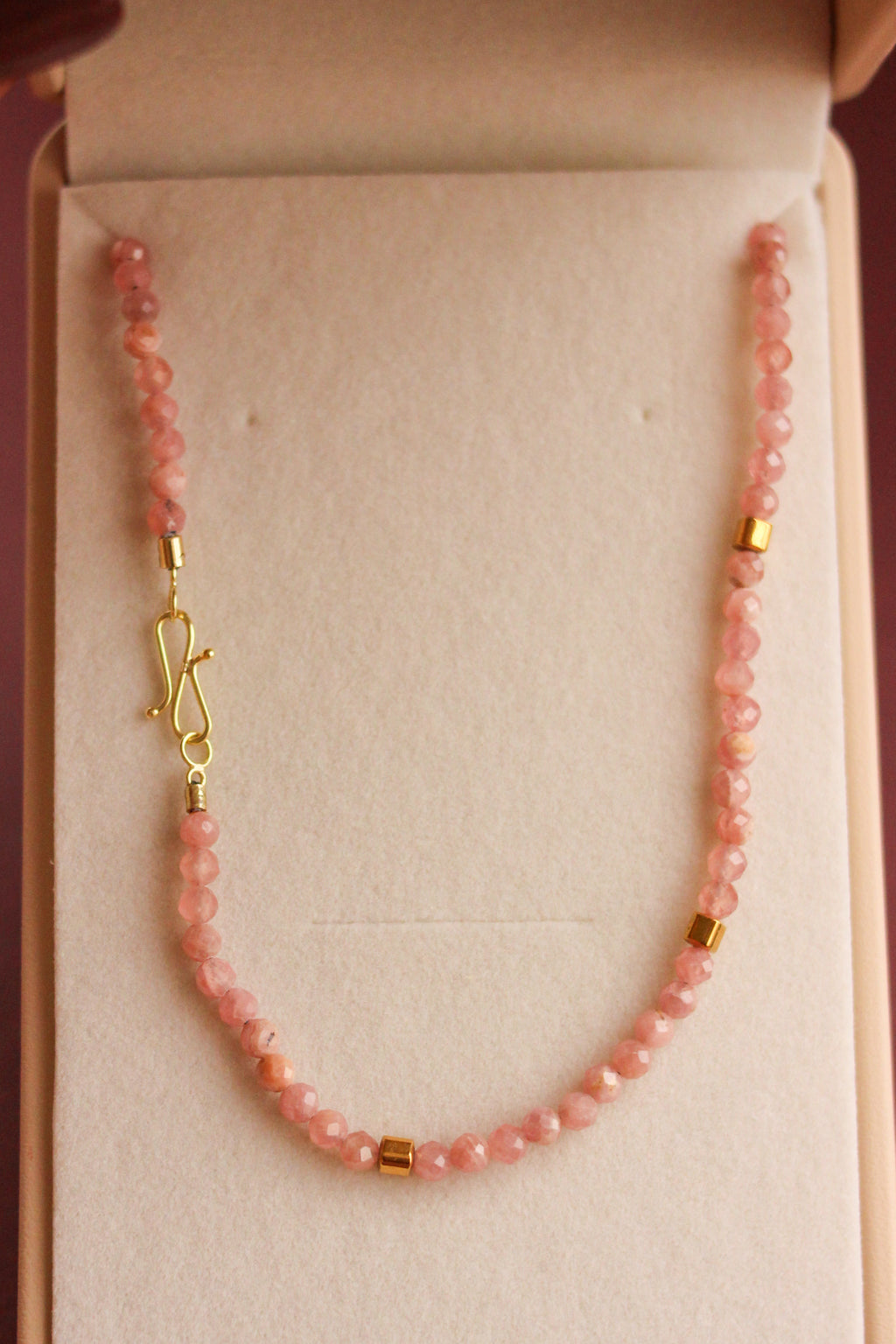 Colar Alinhamento | Rodocrositas | Ouro 18k