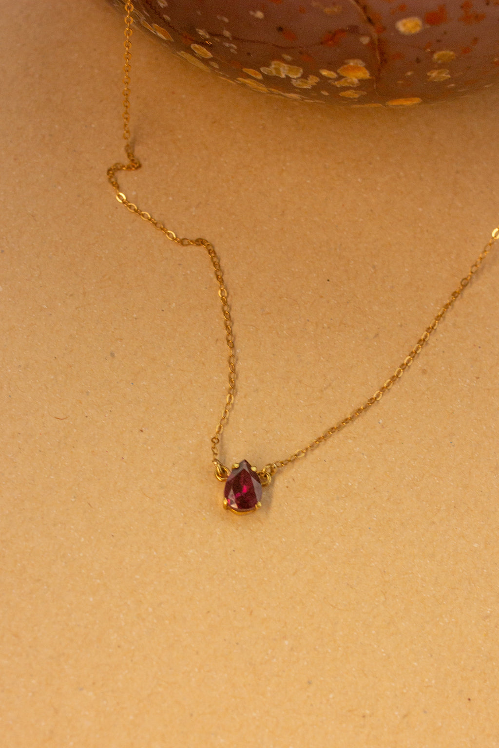 Colar Gota Rodolita | Ouro 18k
