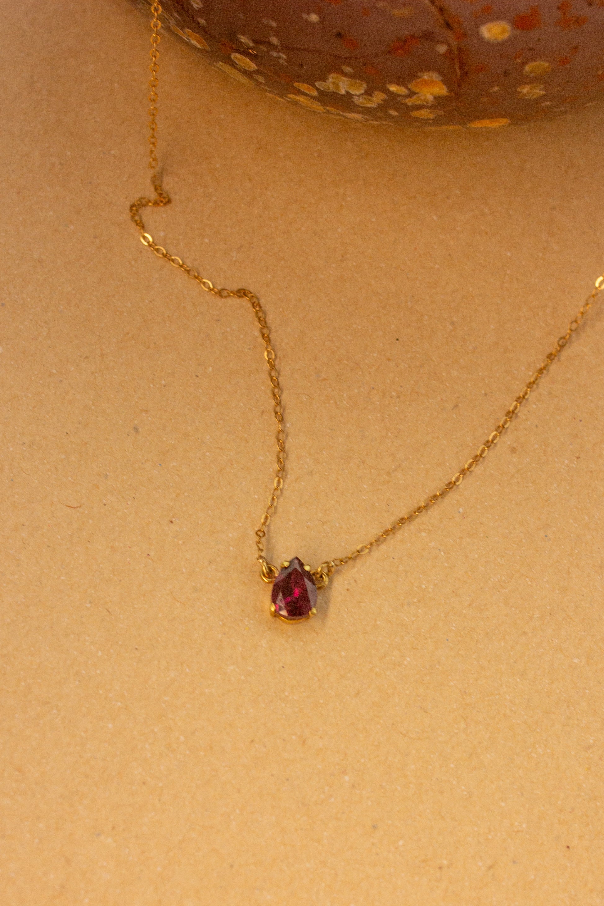 Colar Gota Rodolita | Ouro 18k