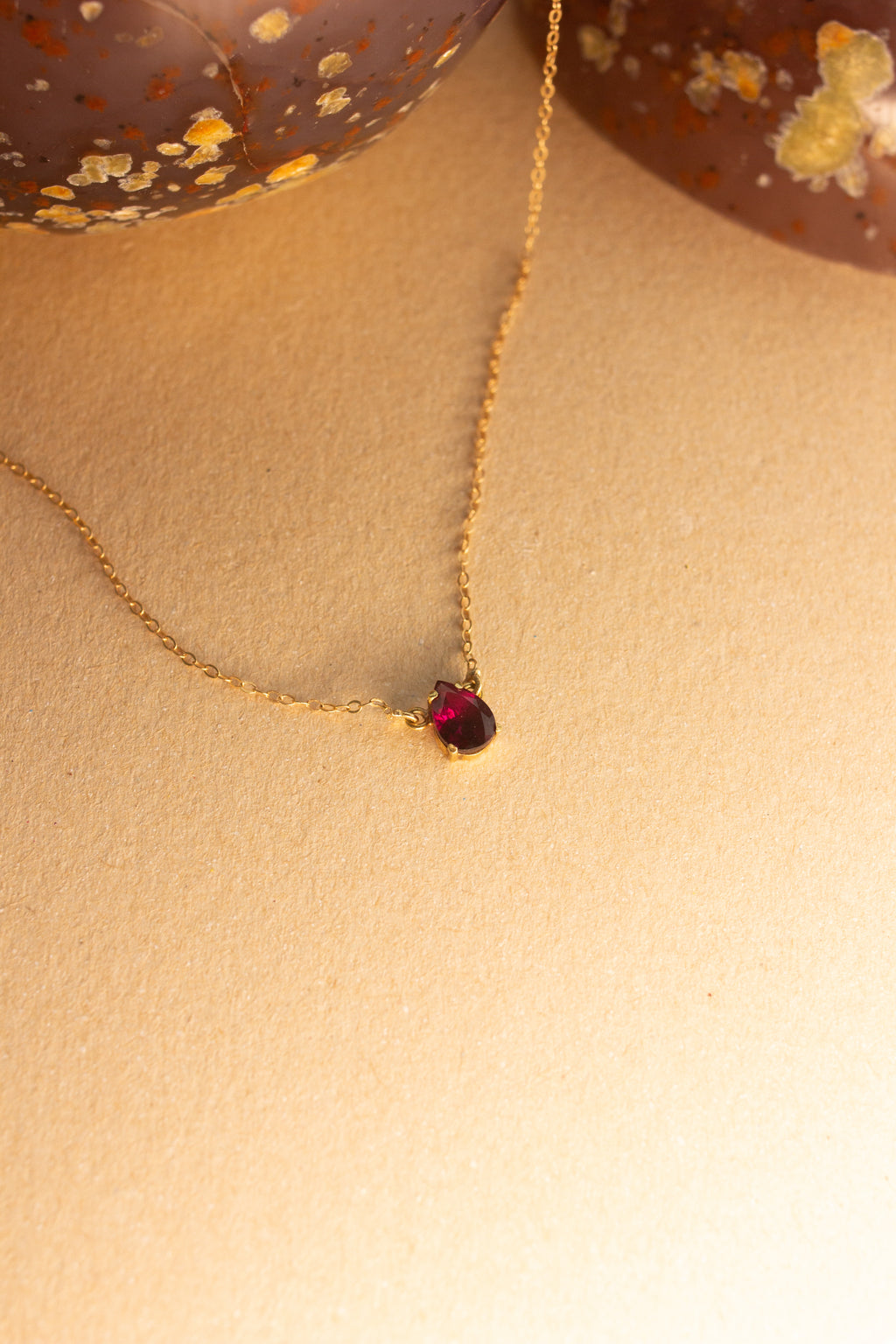 Colar Gota Rodolita | Ouro 18k
