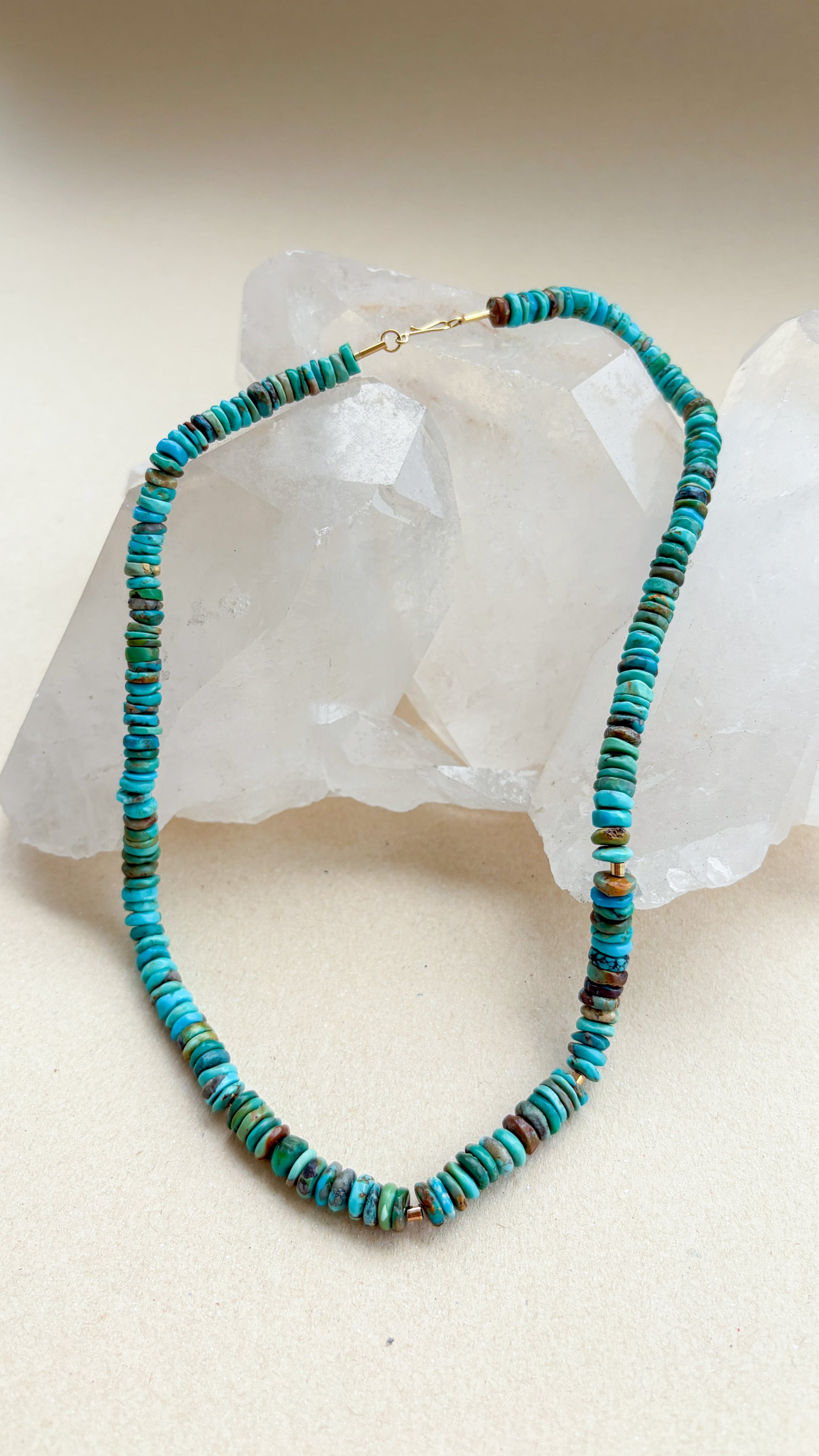 Colar Turquesa do Arizona| Linha Ouro 18k