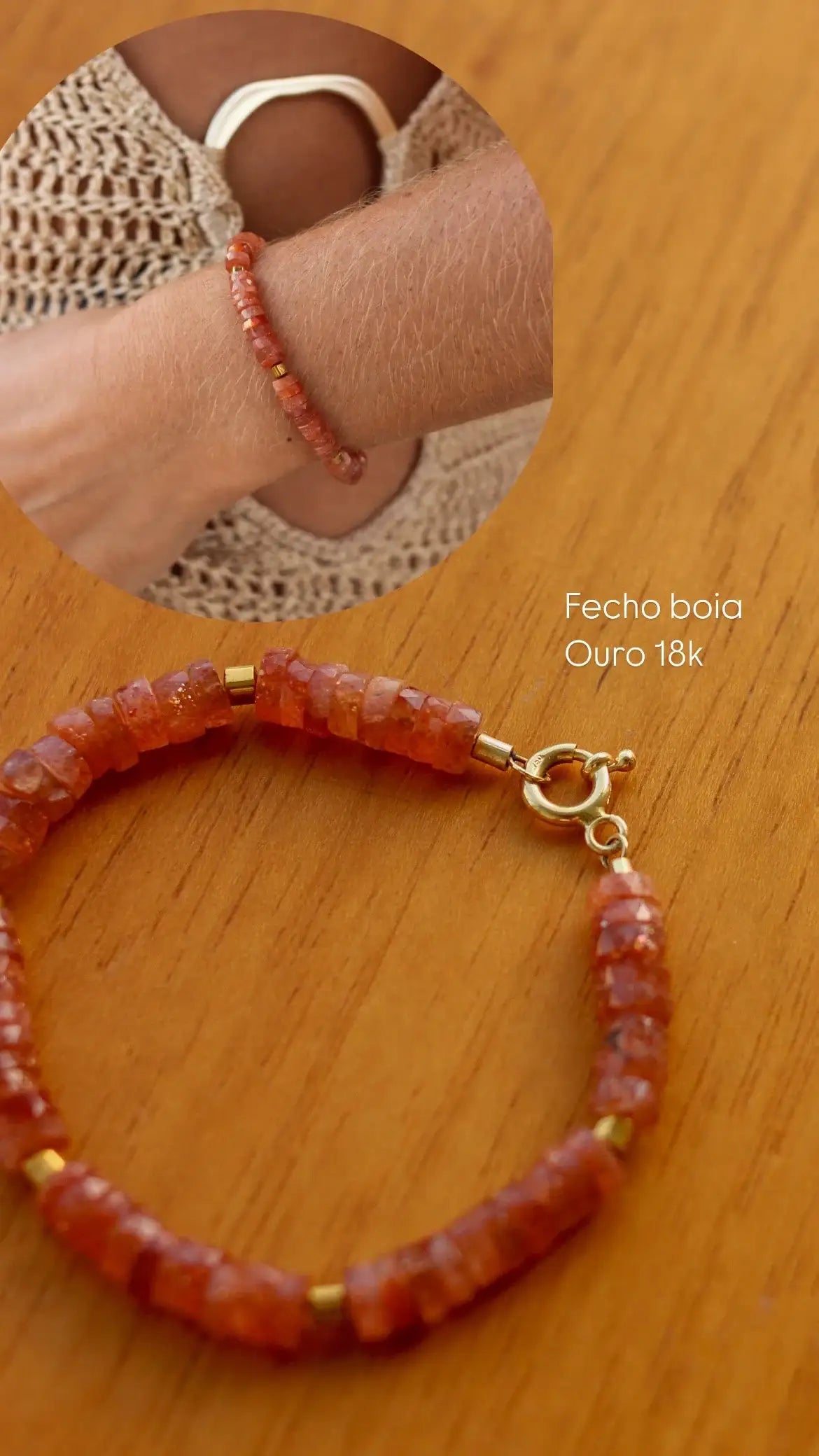 Pulseira Pedra do Sol | ouro 18k