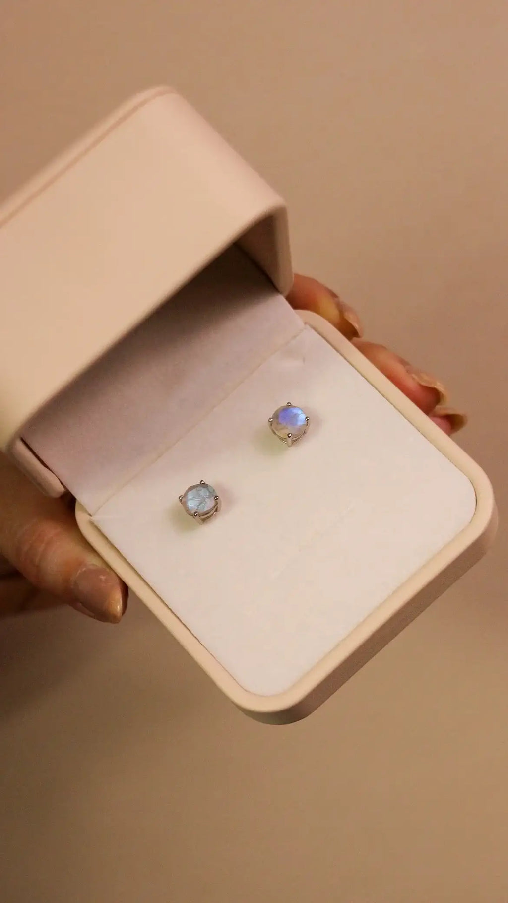 Brinco Luar | Labradorita | linha Prata