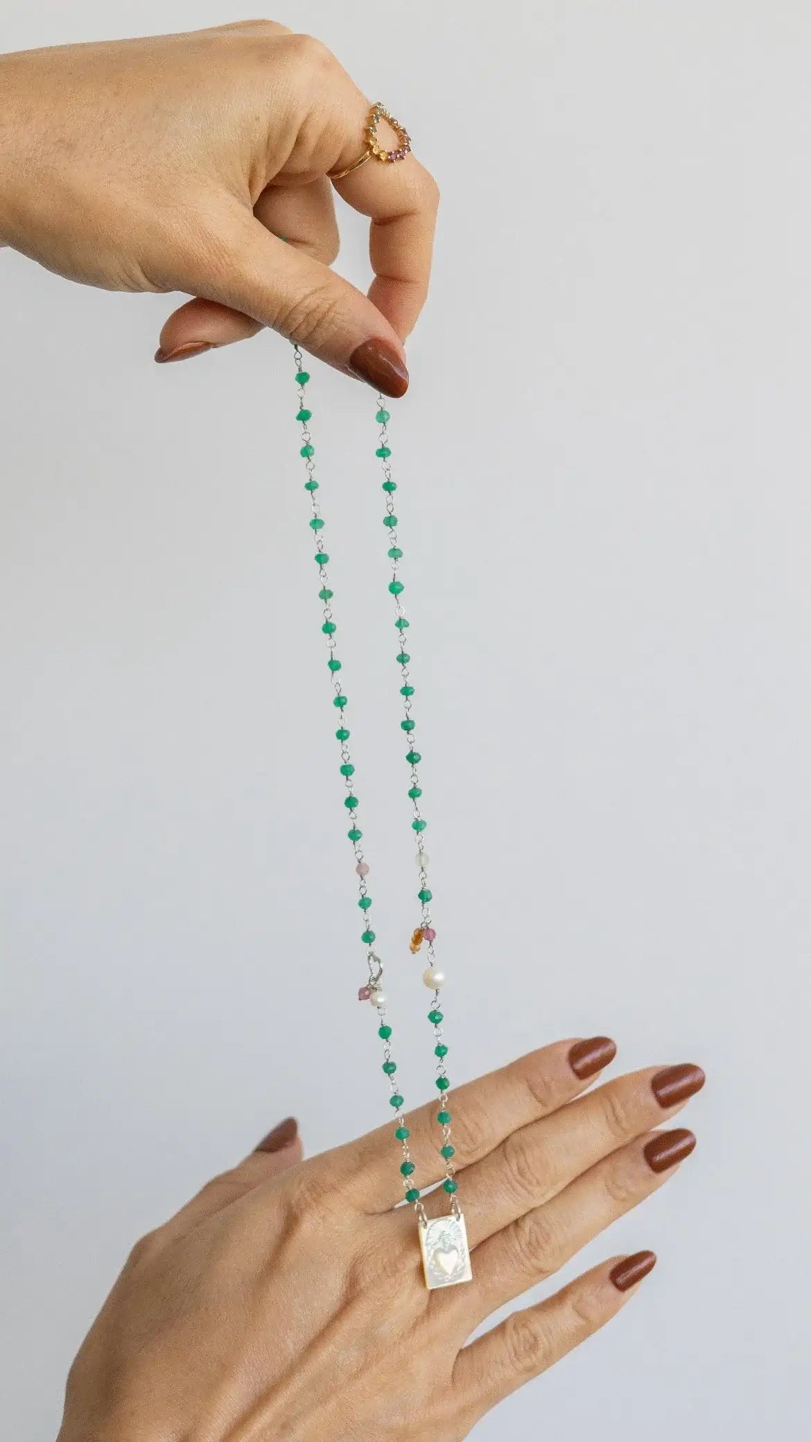 Colar Sagrado Coração | Onix verde