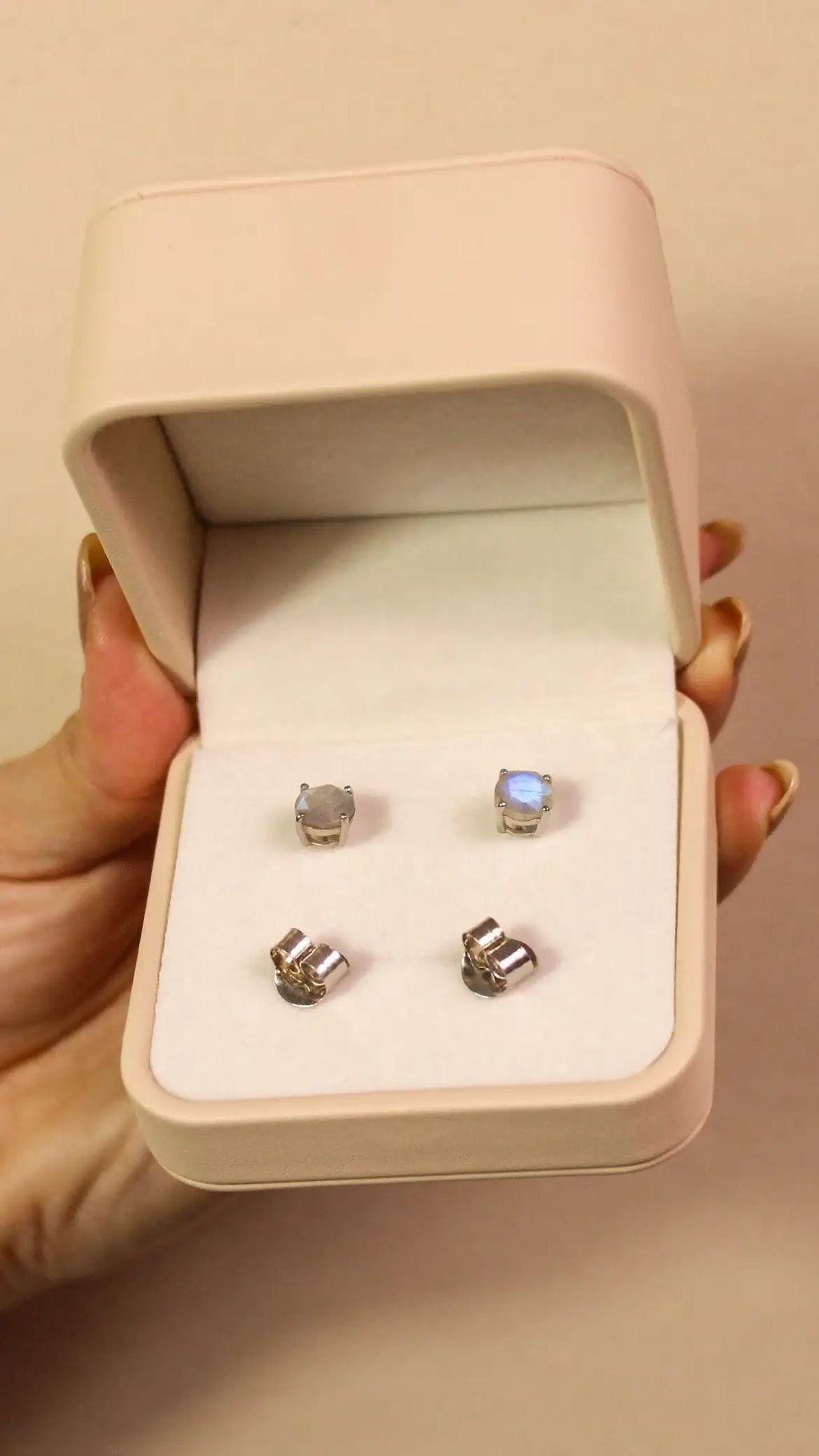 Brinco Luar | Labradorita | linha Prata