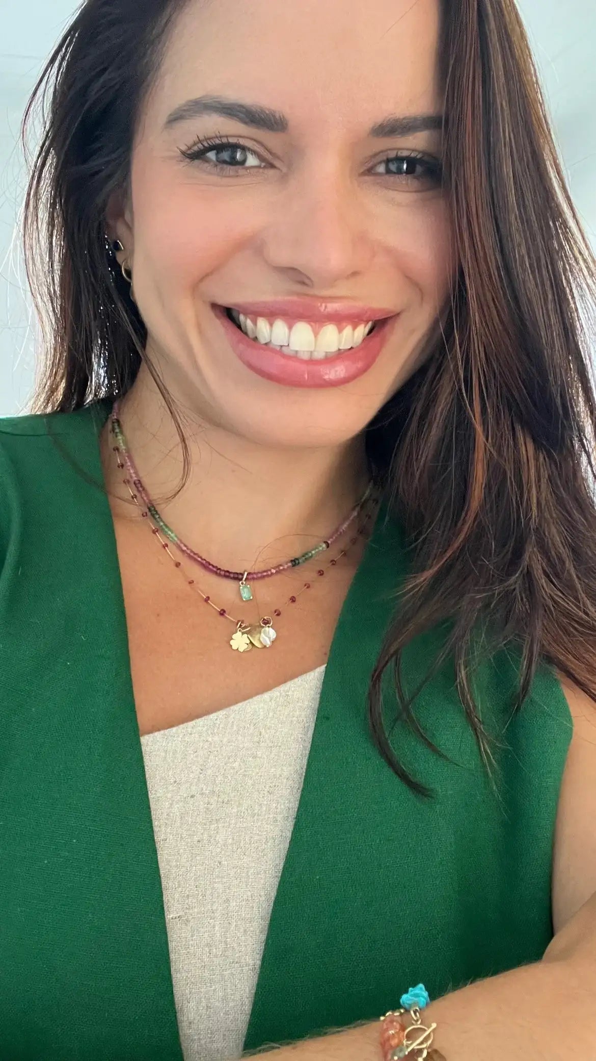 Colar Clarice | Turmalinas Melancia | ouro 18k