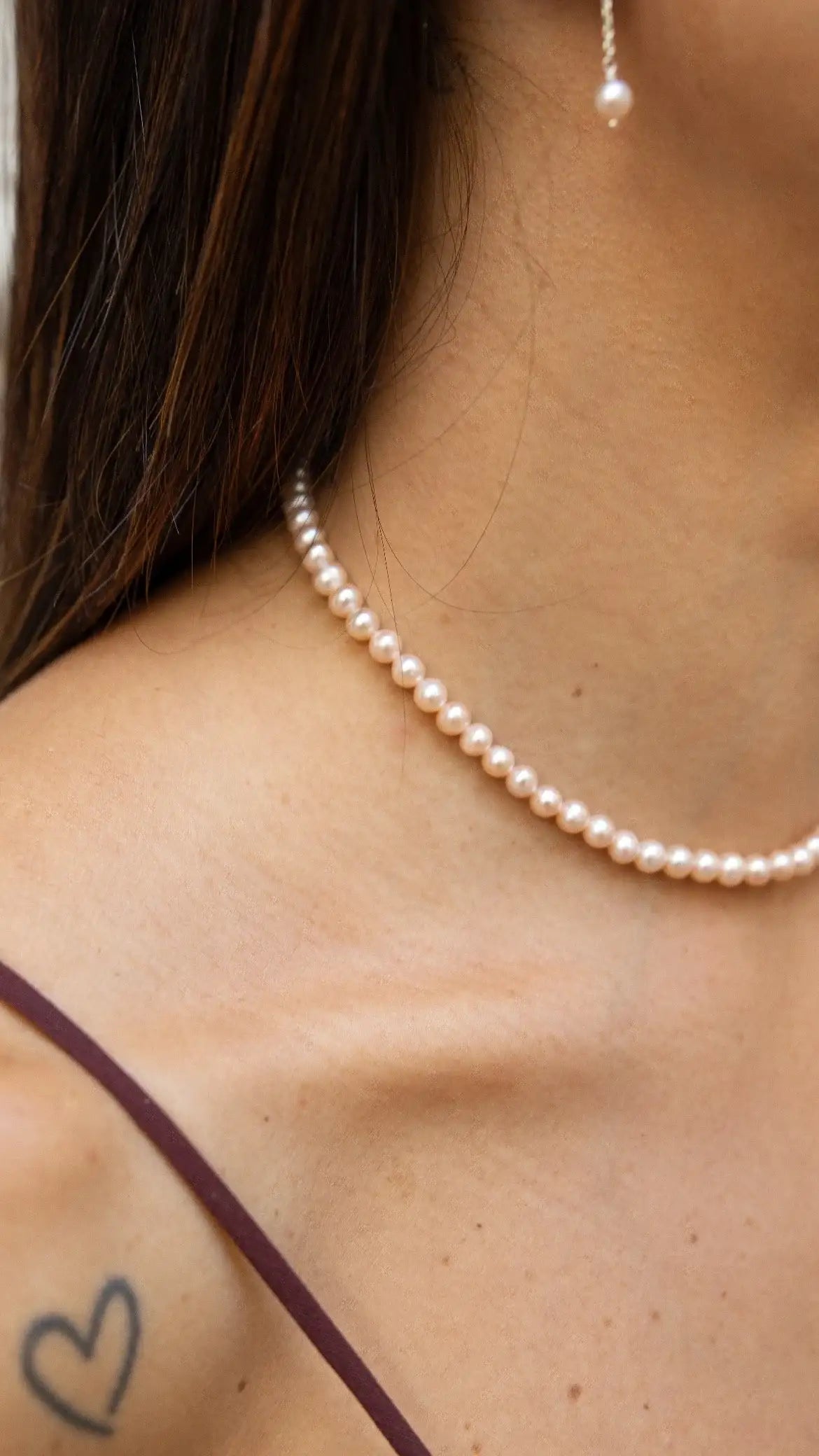 Colar Amélia Pérolas Rose | Linha Prata