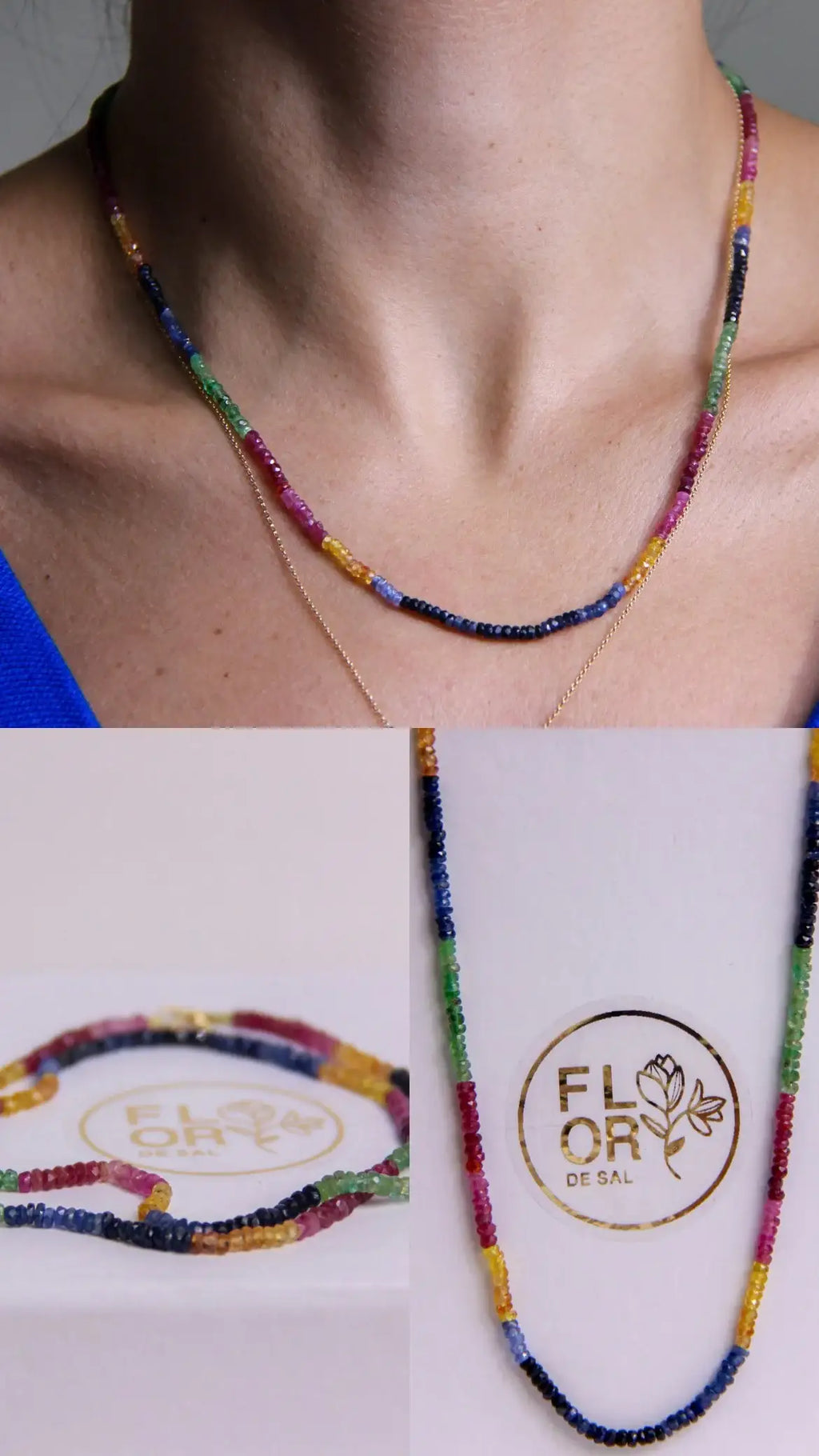 Colar Rainbow Power fecho em ouro 18k