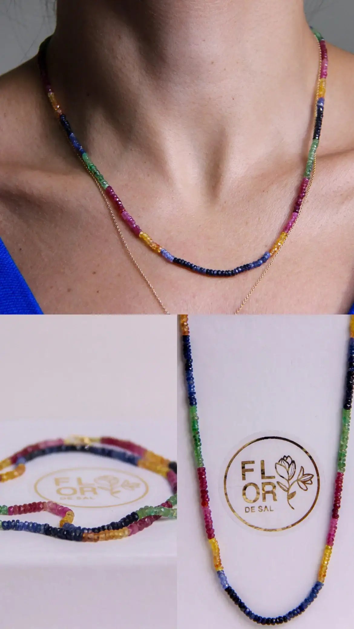 Colar Rainbow Power fecho em ouro 18k