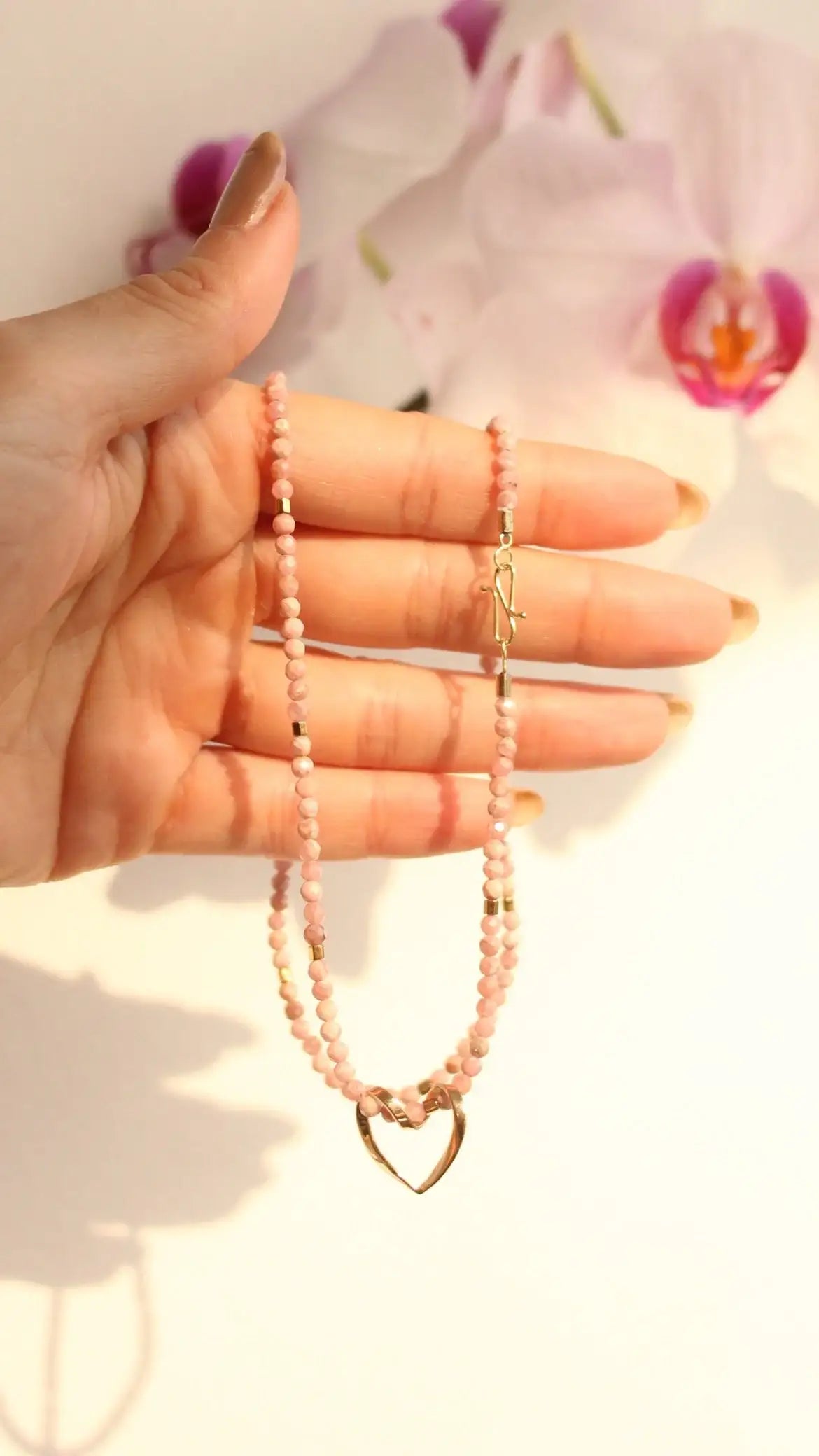 Colar Alinhamento | Rodocrositas | Ouro 18k