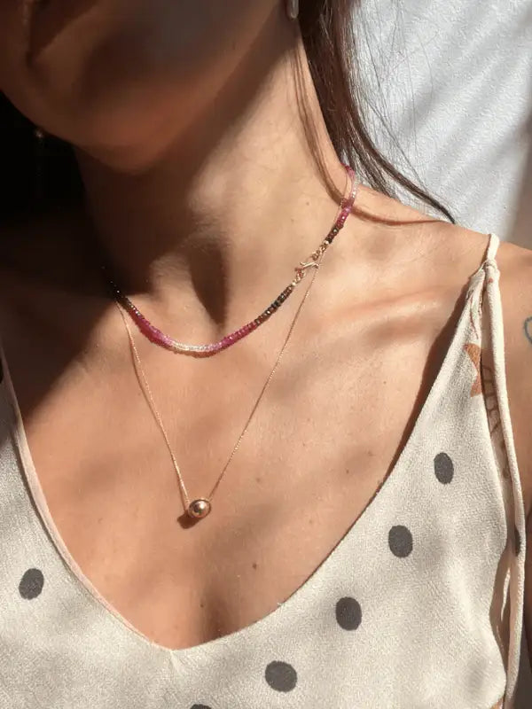 Colar Osiris Rubi Shaded Ouro 18k
