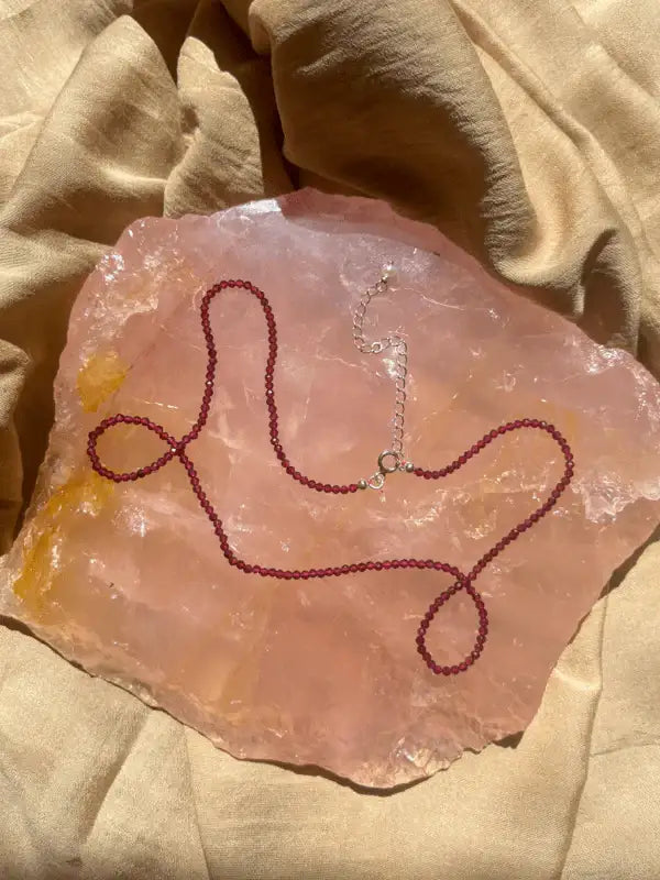 Colar Granada 2mm| Acabamento em Prata