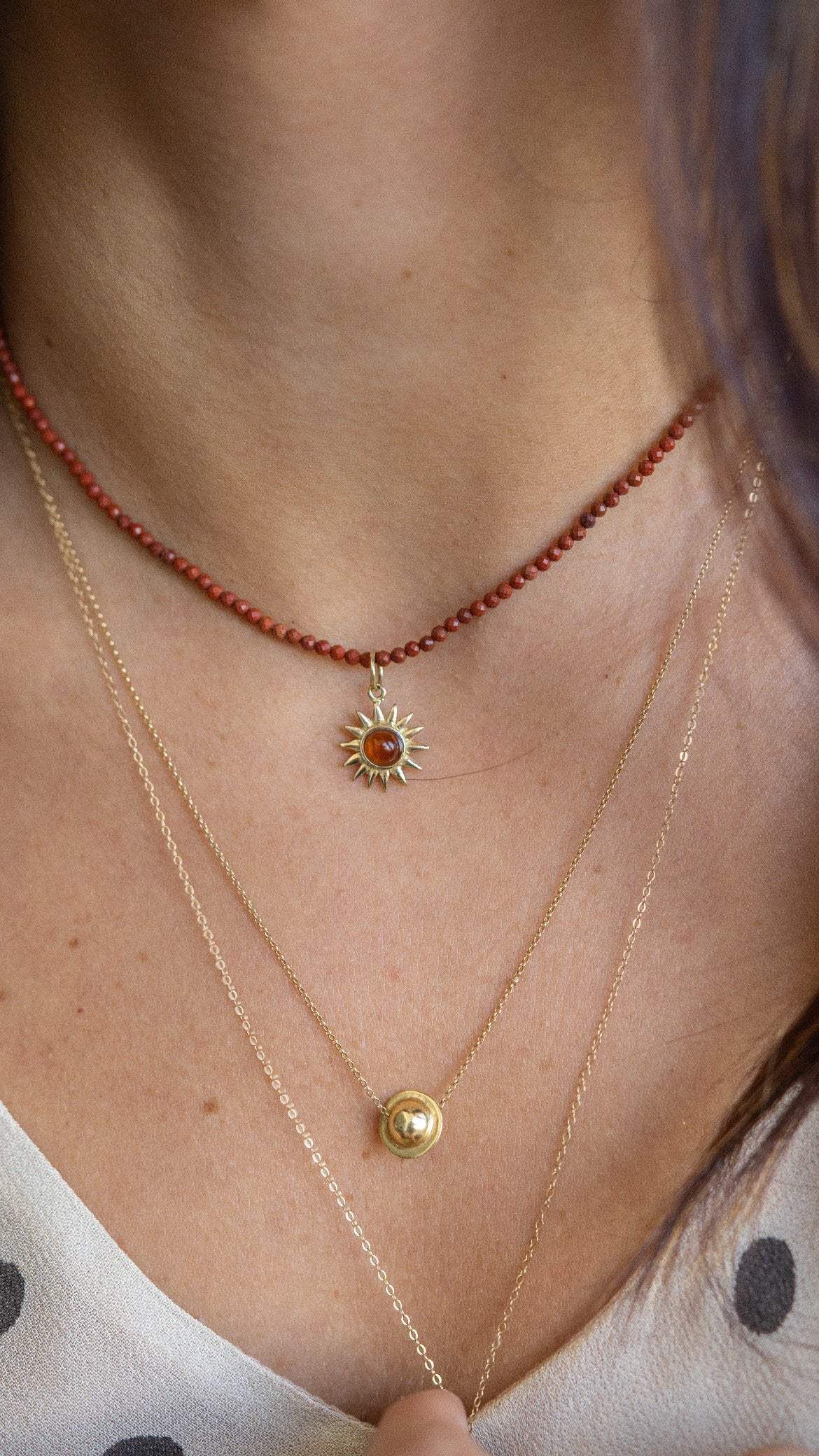 Colar em Jaspe | Linha ouro 18k