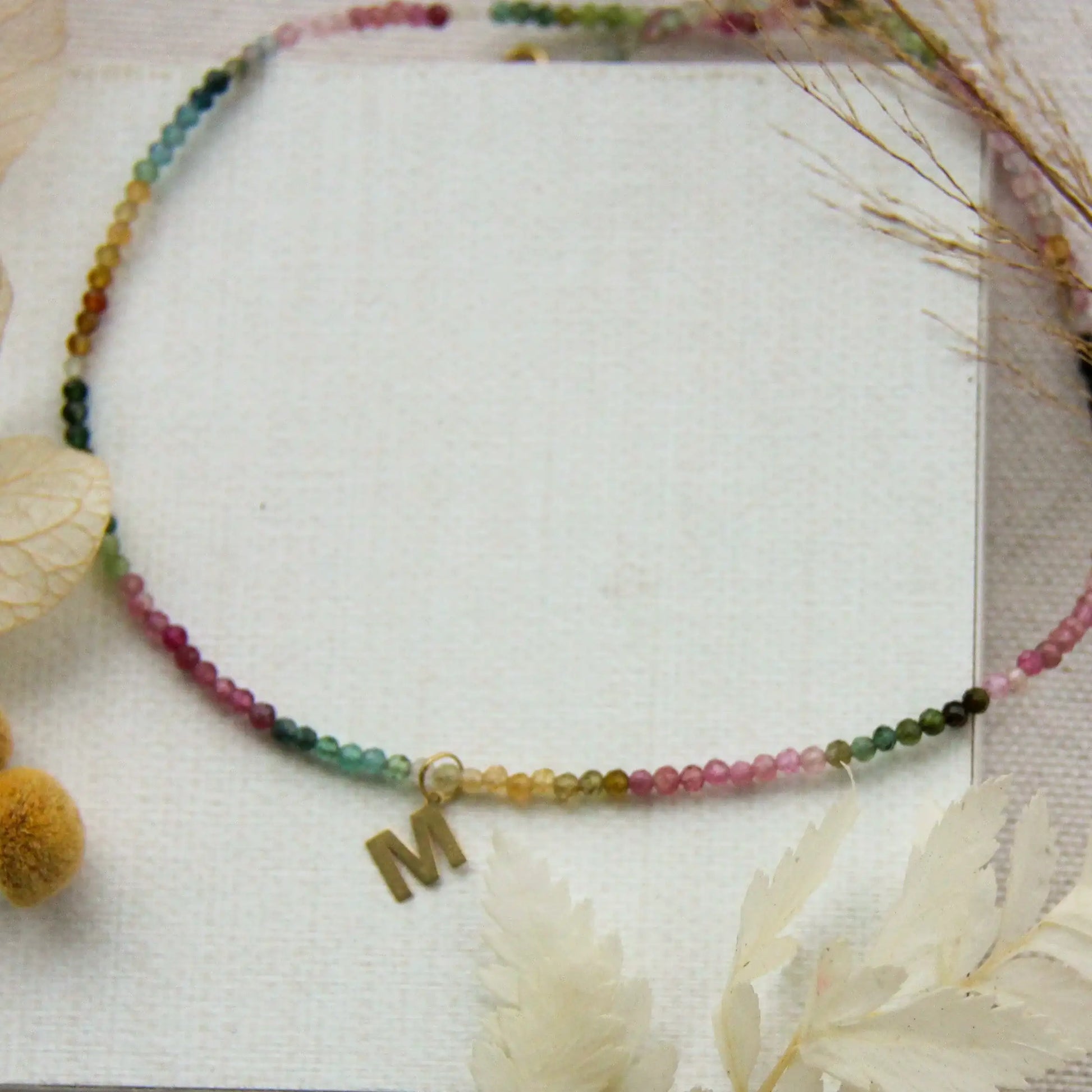 Colar Turmalina Melancia Delicado | ouro 18k