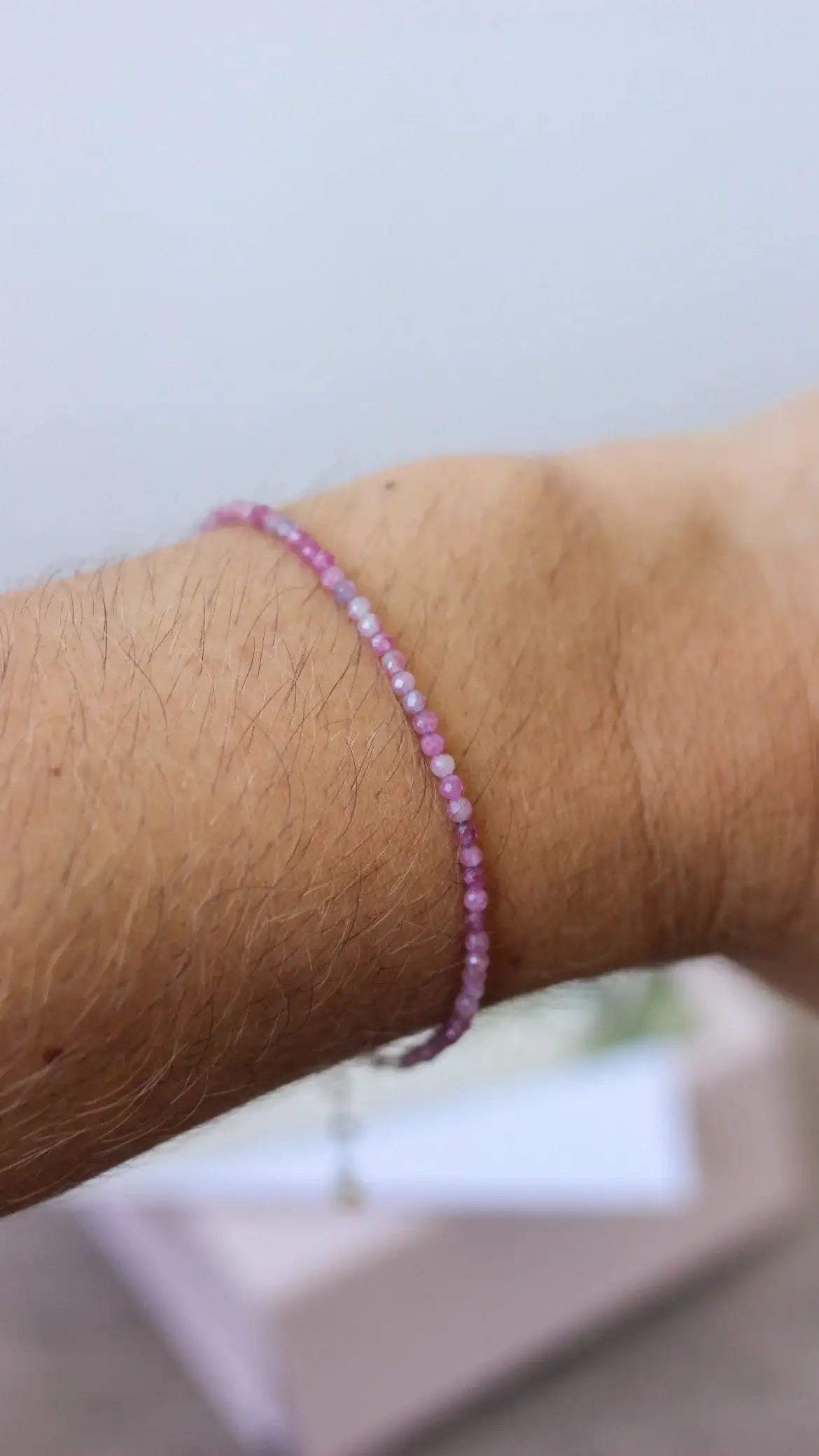 Pulseira charme em Turmalina Rosa