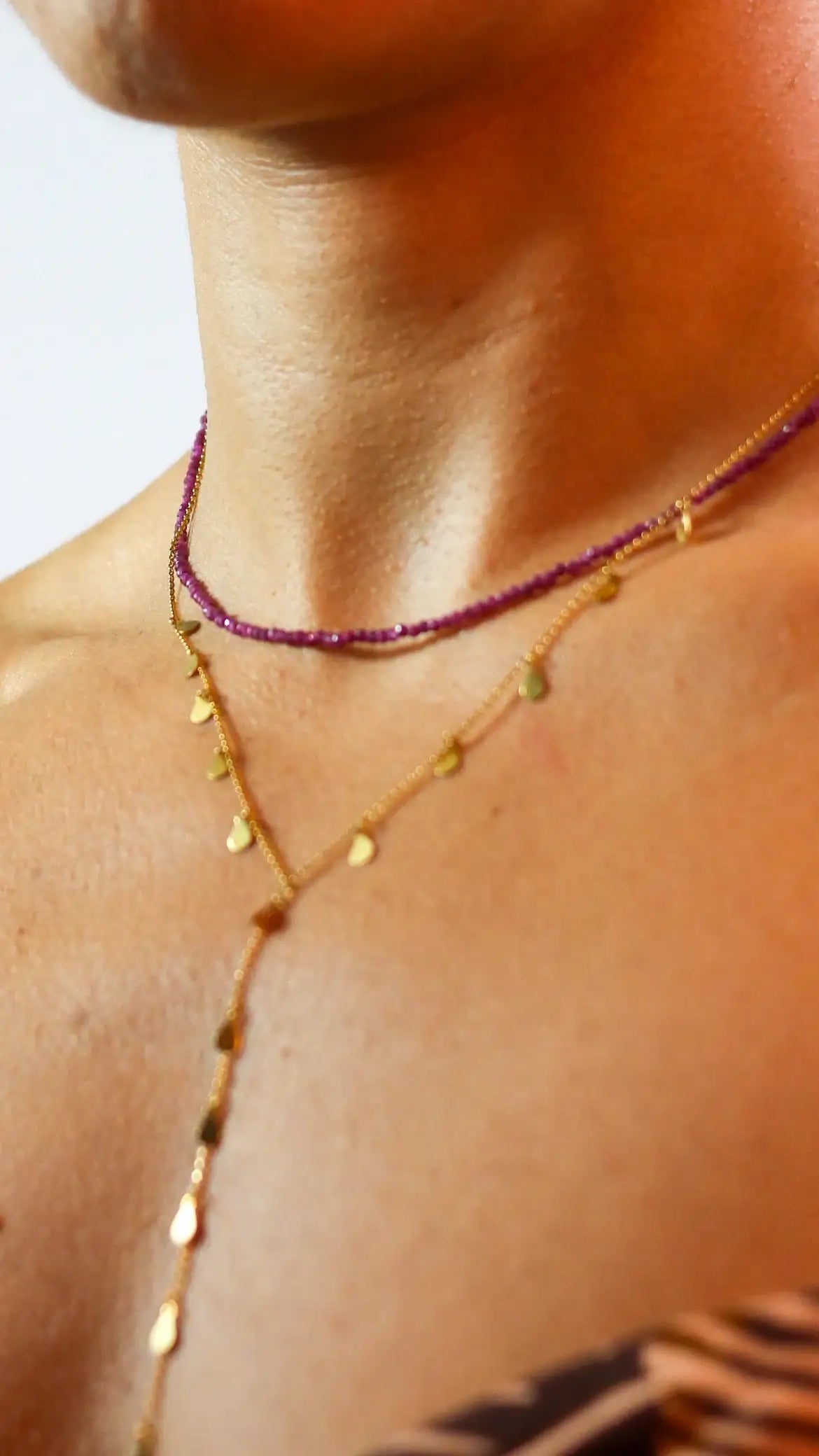 Colar em Ouro 18k Rubi 2mm